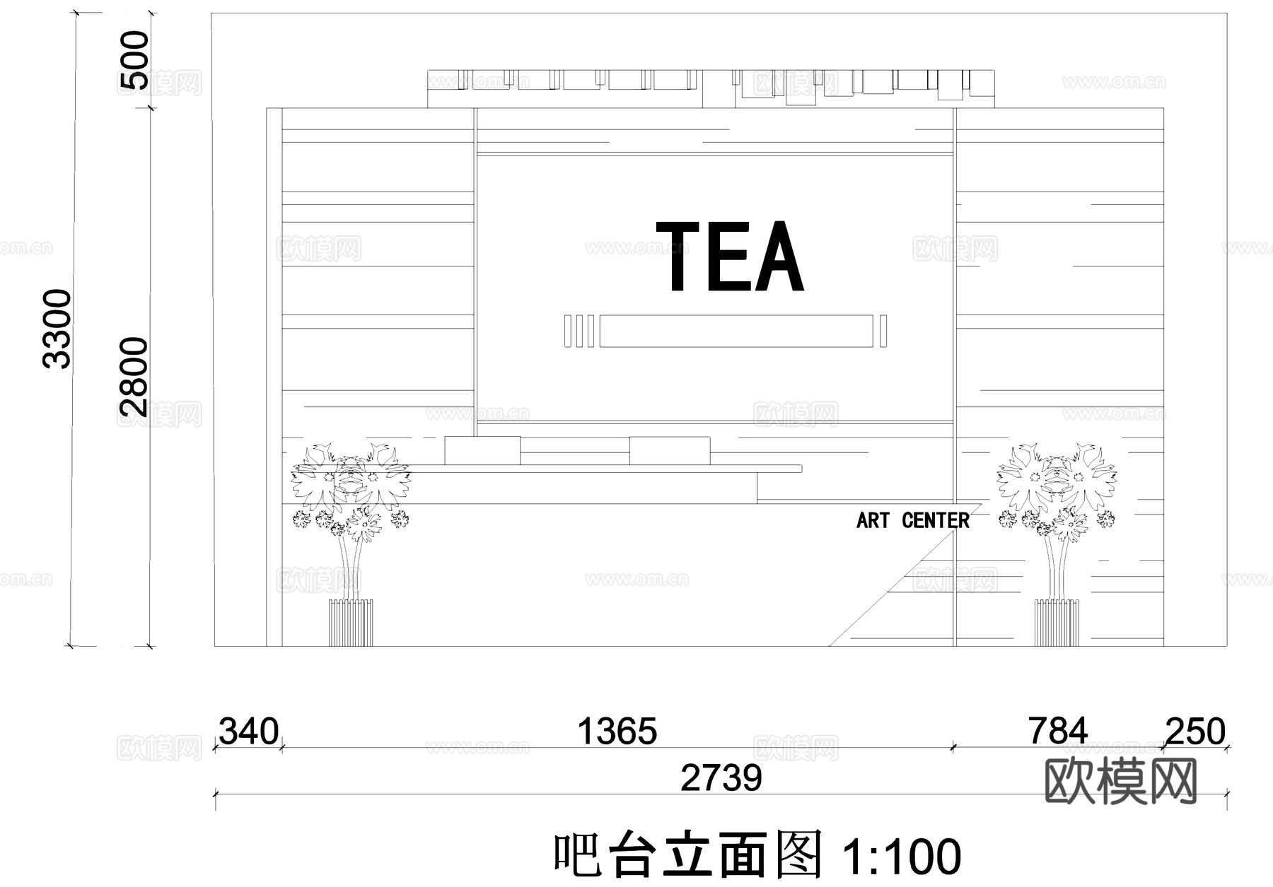 茶文化展厅室内工装CAD施工图cad施工图