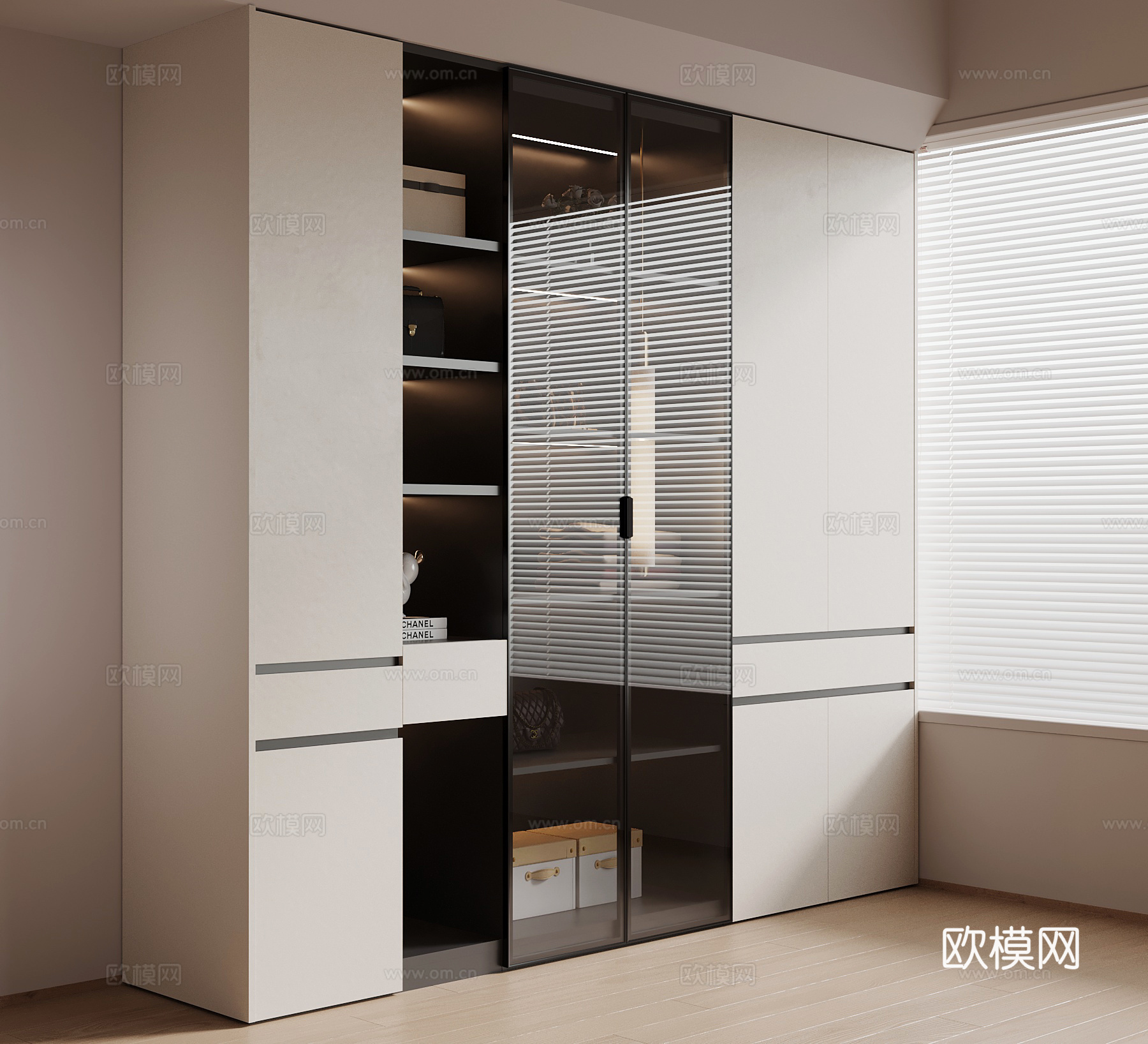 现代衣柜 通顶衣柜su模型