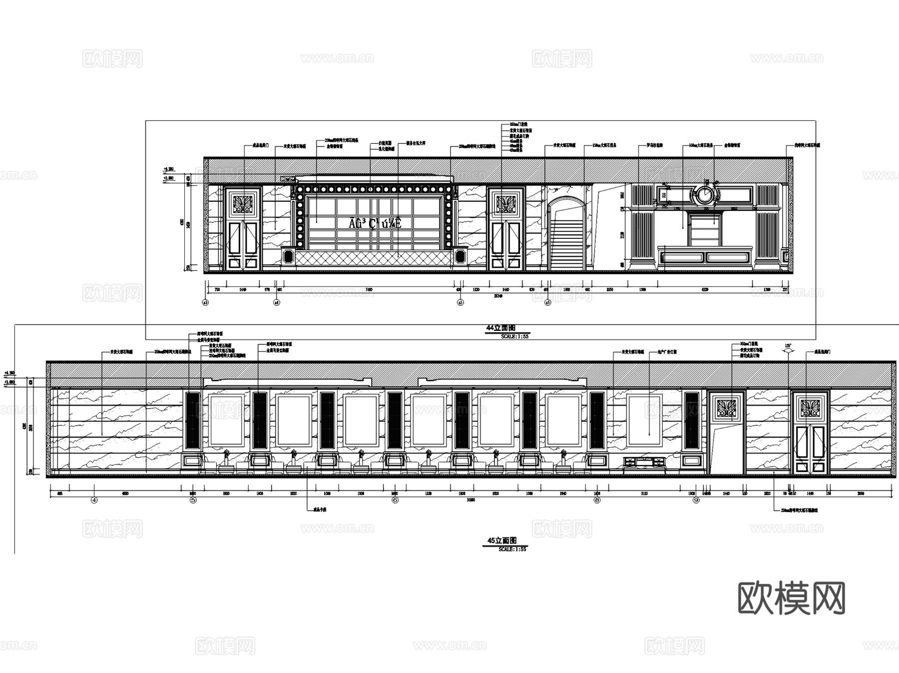 福州名城国际营销中心售楼处室内工装CAD施工图cad施工图