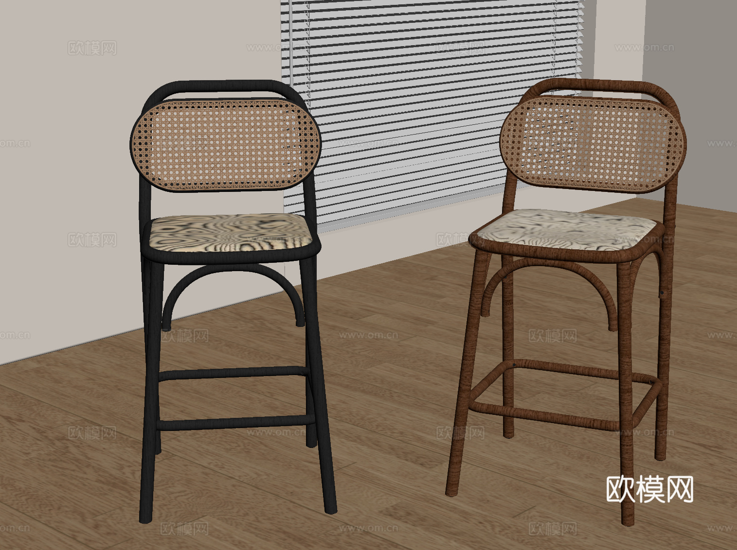 法式中古吧台椅 吧台凳su模型