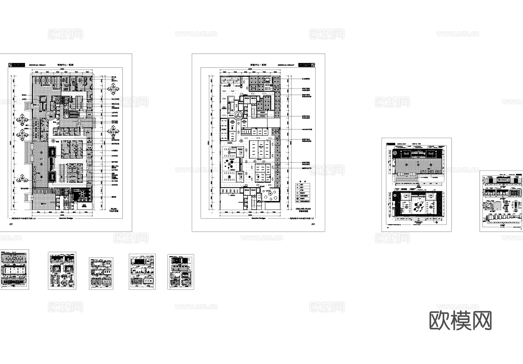 医疗体检中心室内装饰CAD施工图全套cad施工图