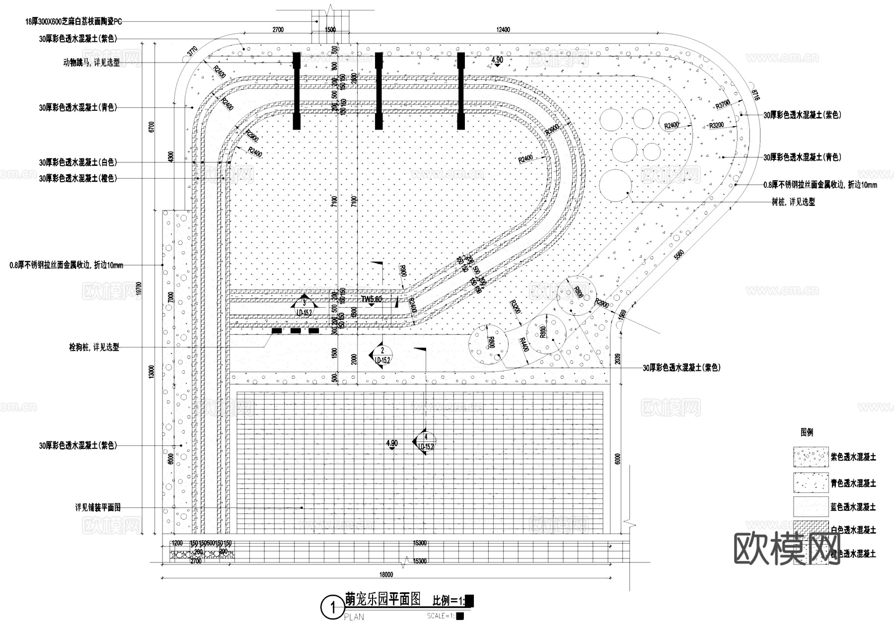 萌宠乐园宠物活动场地景观节点CAD施工图cad施工图