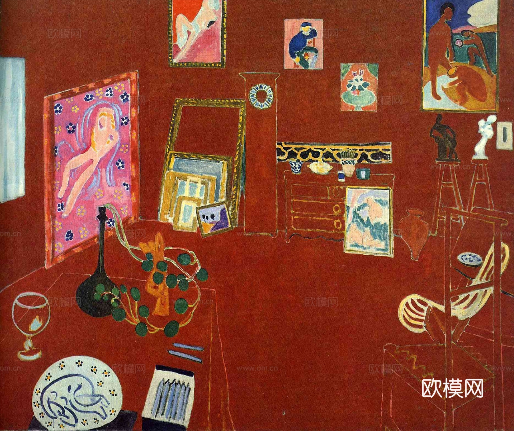 马蒂斯野兽派绘画作品，现代世界经典名画，抽象画368 马蒂斯