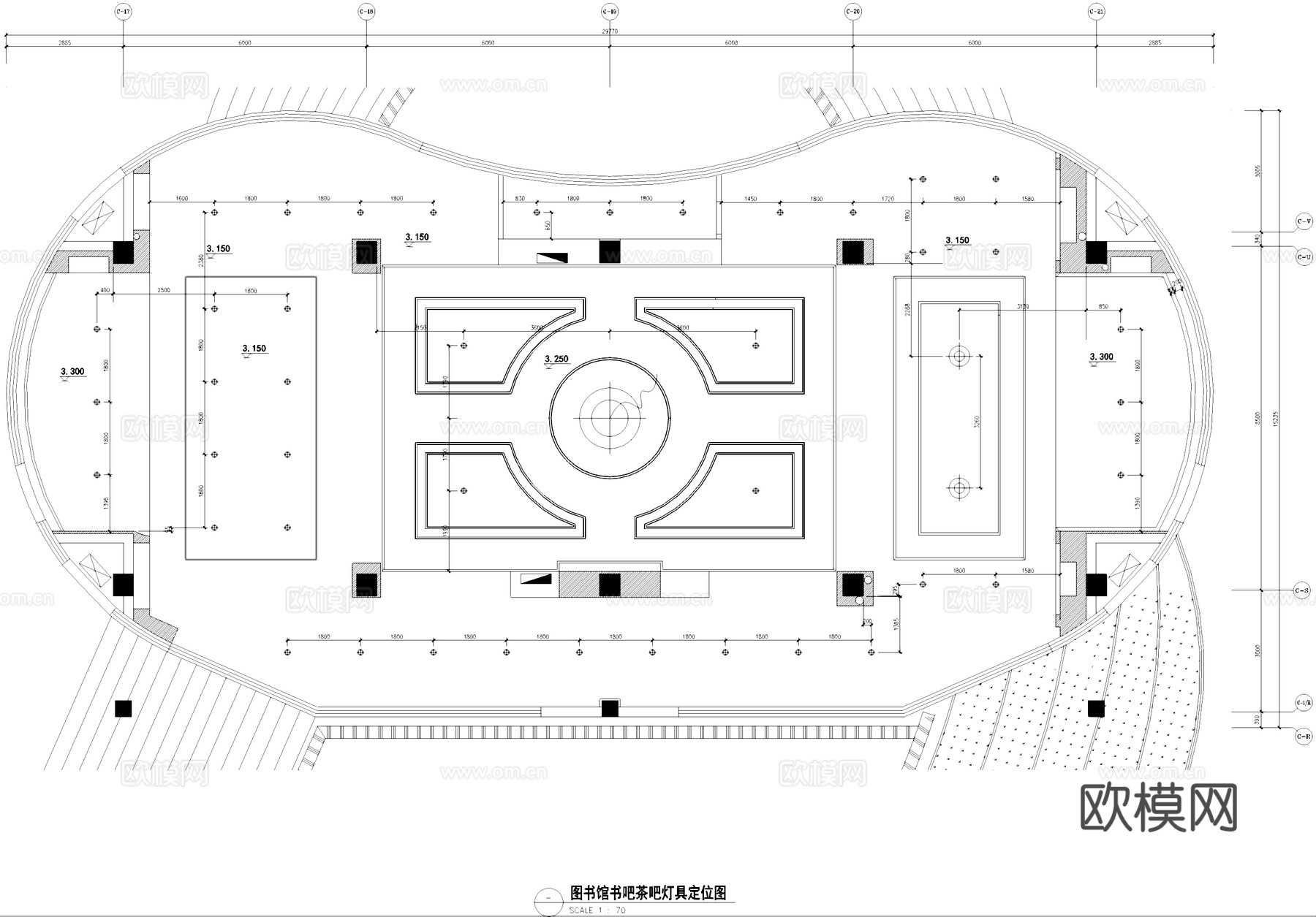 图书馆书吧茶吧室内工装CAD施工图cad施工图