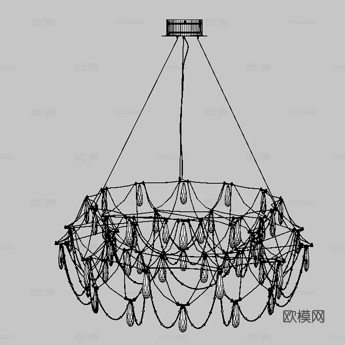 MODELUX 轻奢水晶吊灯3d模型下载（渲染图5）