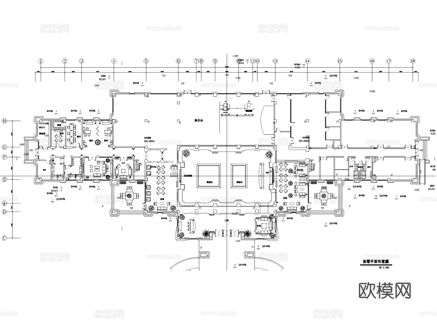 中建汤逊湖壹号售楼处室内工装CAD施工图整套cad施工图