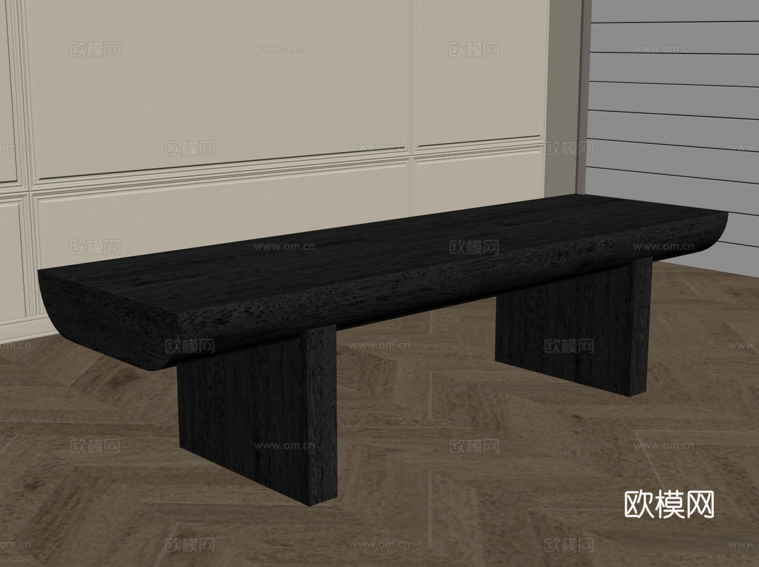 现代意式长凳su模型