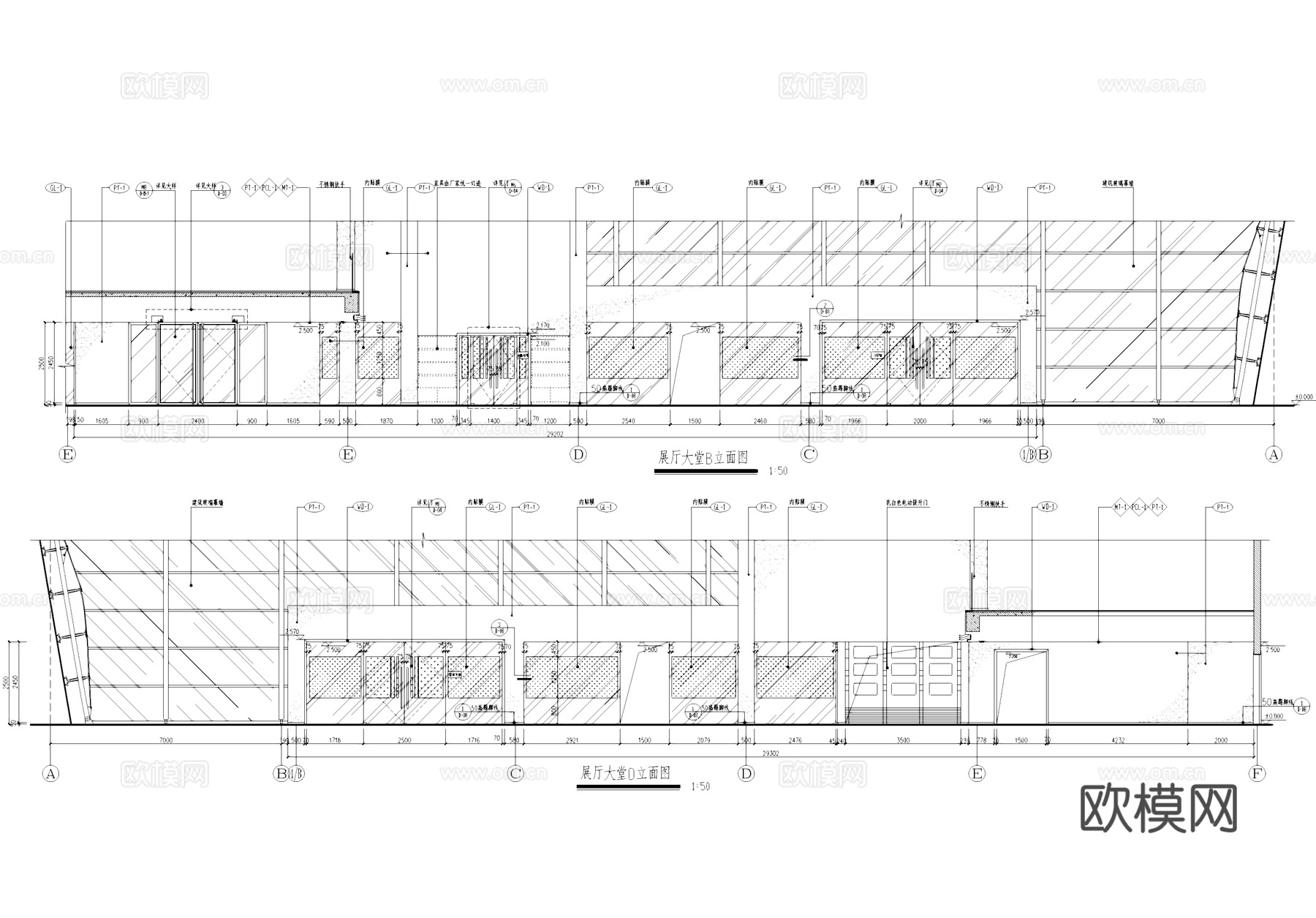 汽车4S店室内工装CAD施工图cad施工图