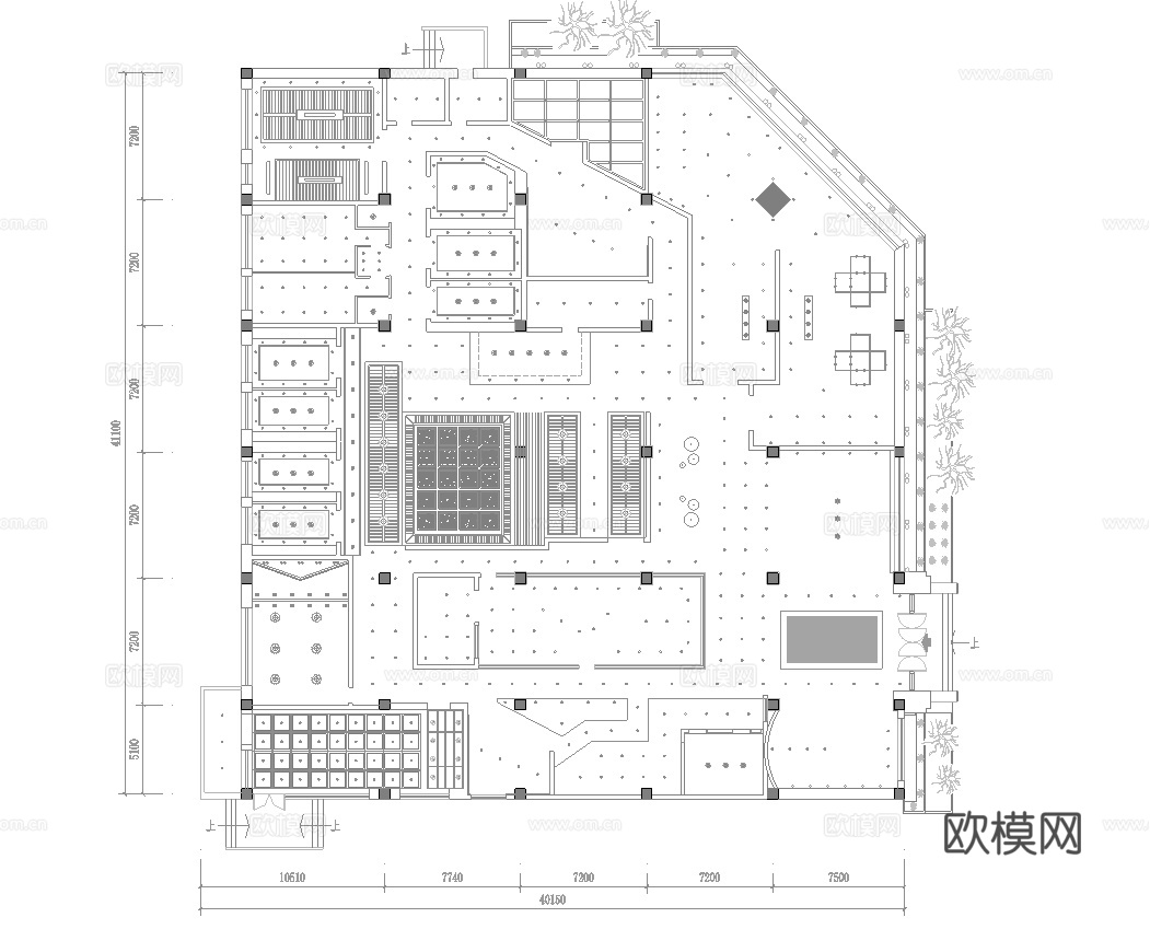 1200平茶楼 茶馆  最新全套施工图合集cad施工图