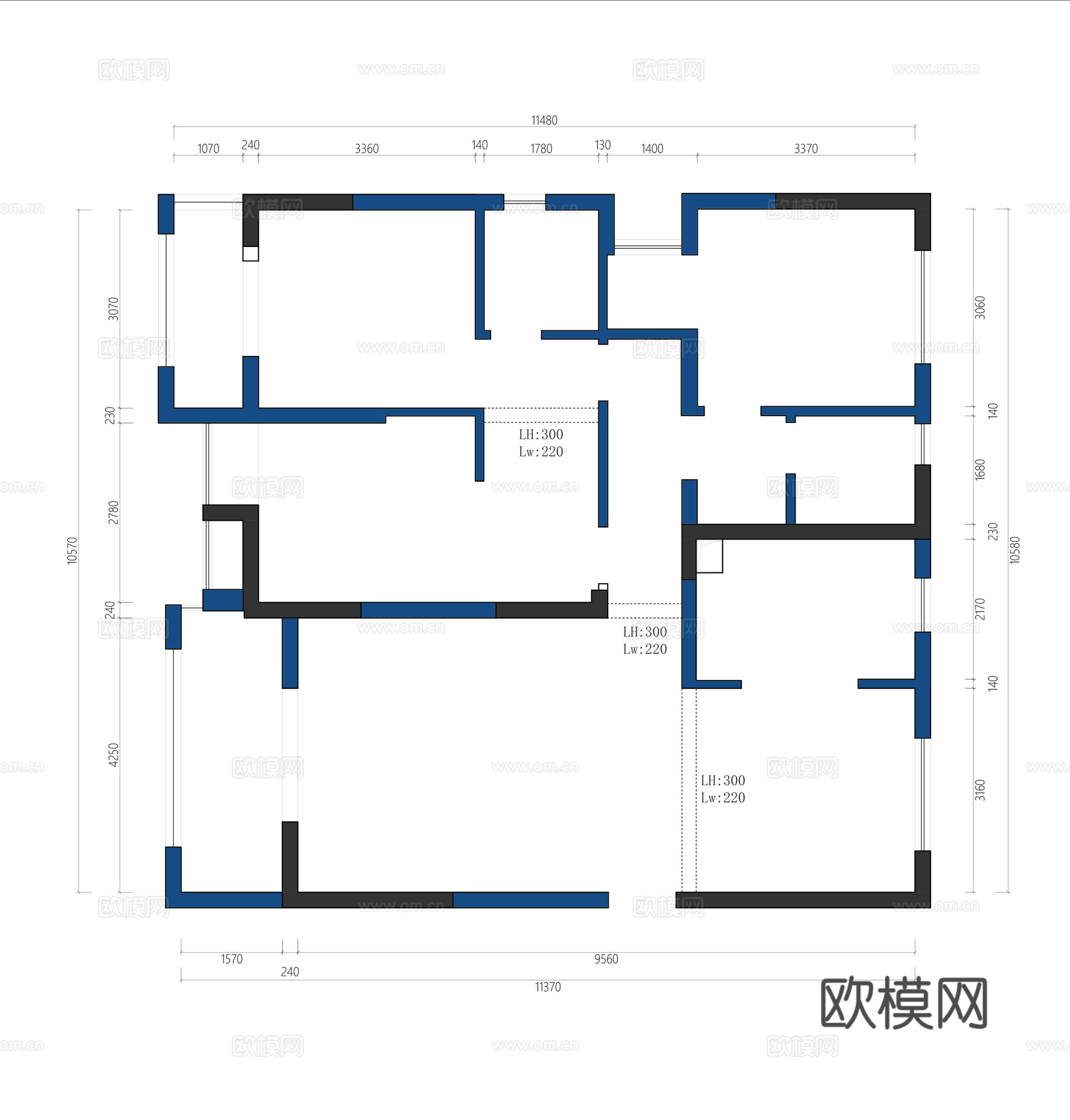 120平家装cad+psdcad施工图