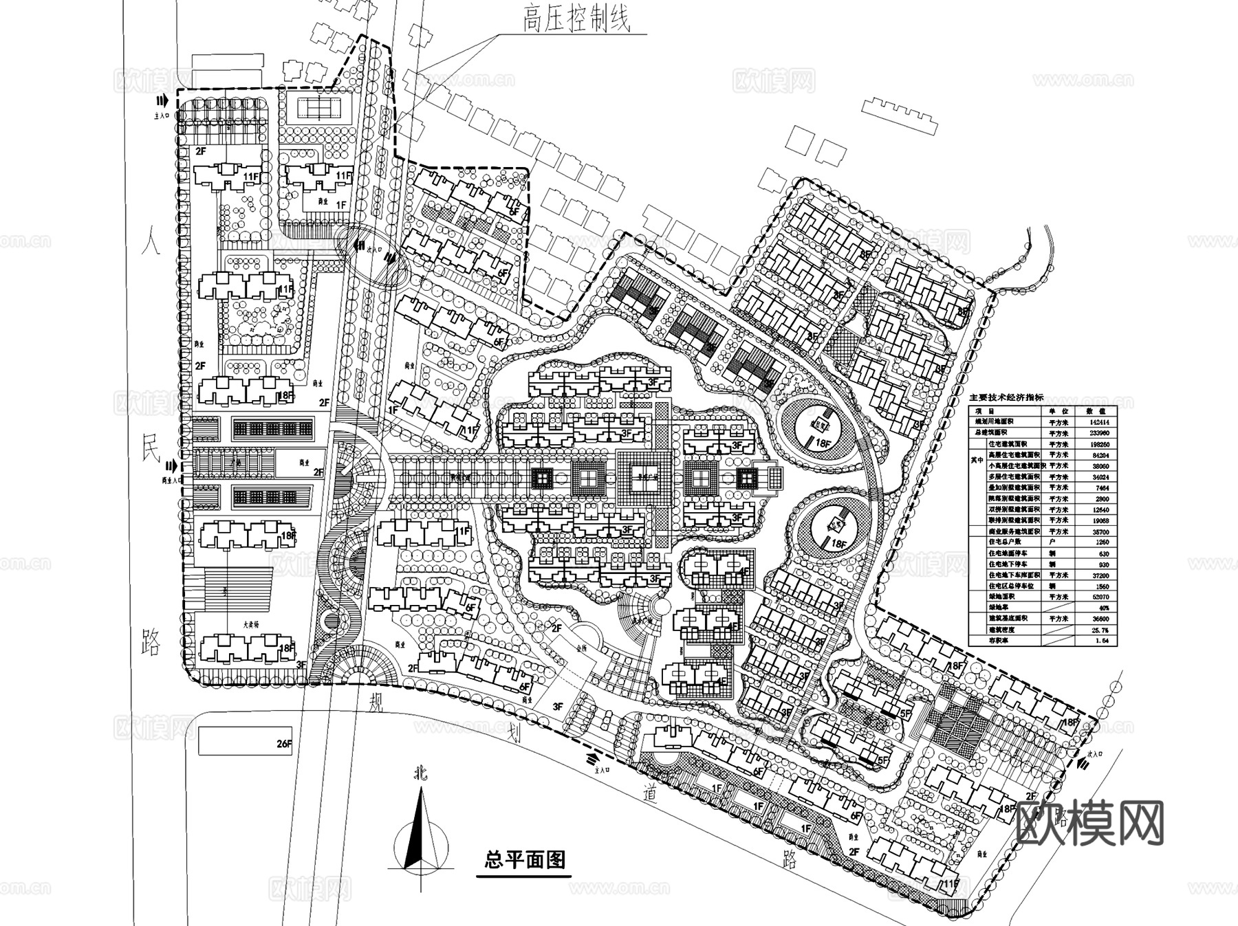 无锡天奇小区规划建筑CAD施工图cad施工图