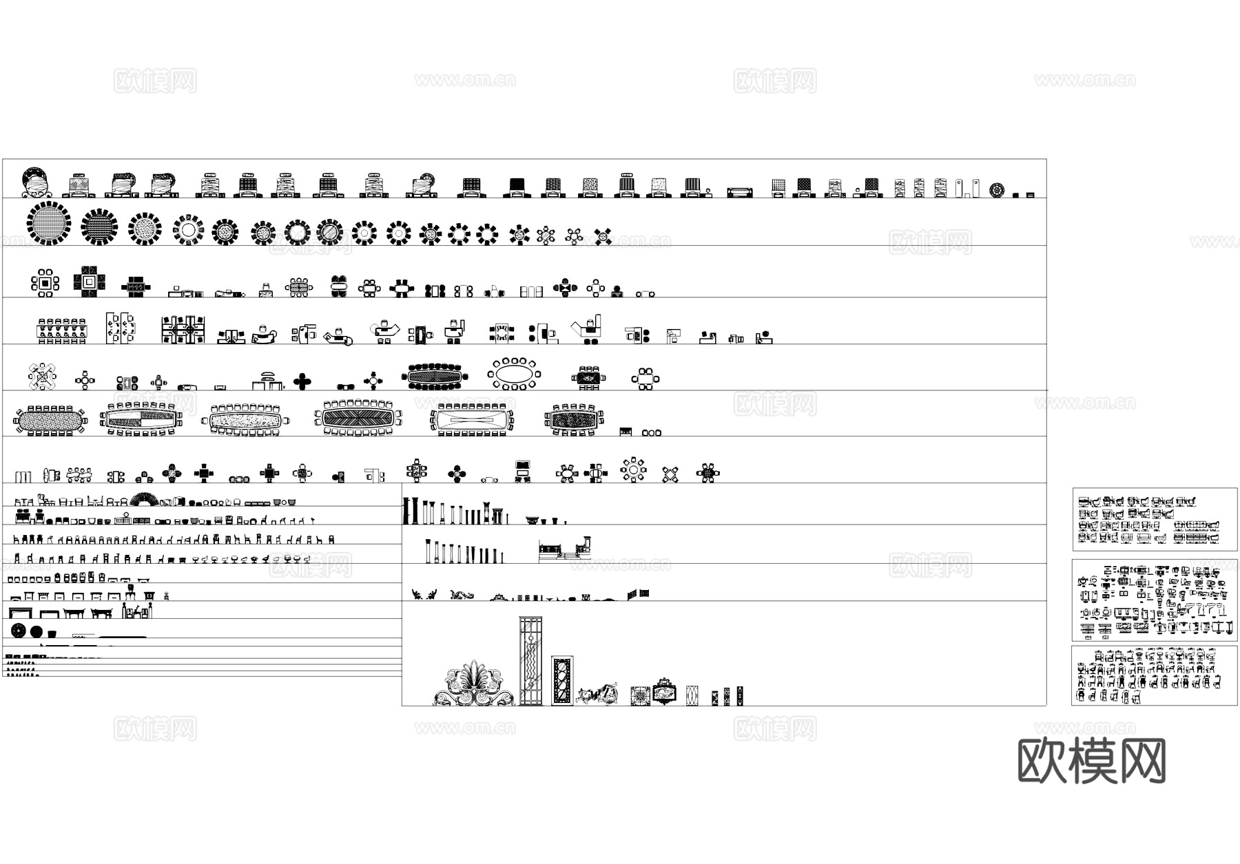 综合家具构件装饰工装CAD图块图库cad施工图
