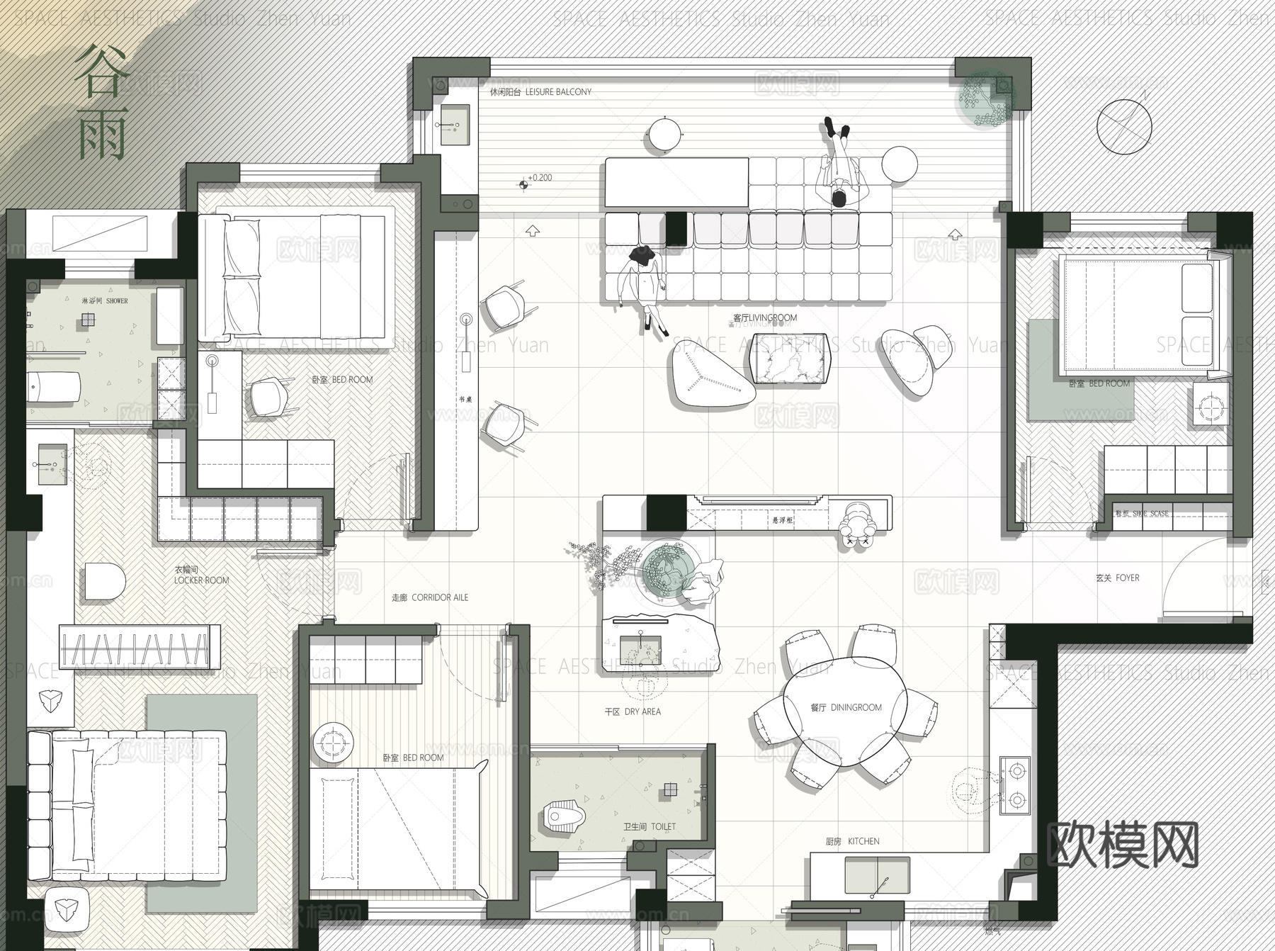 150平cad+psd文件cad施工图