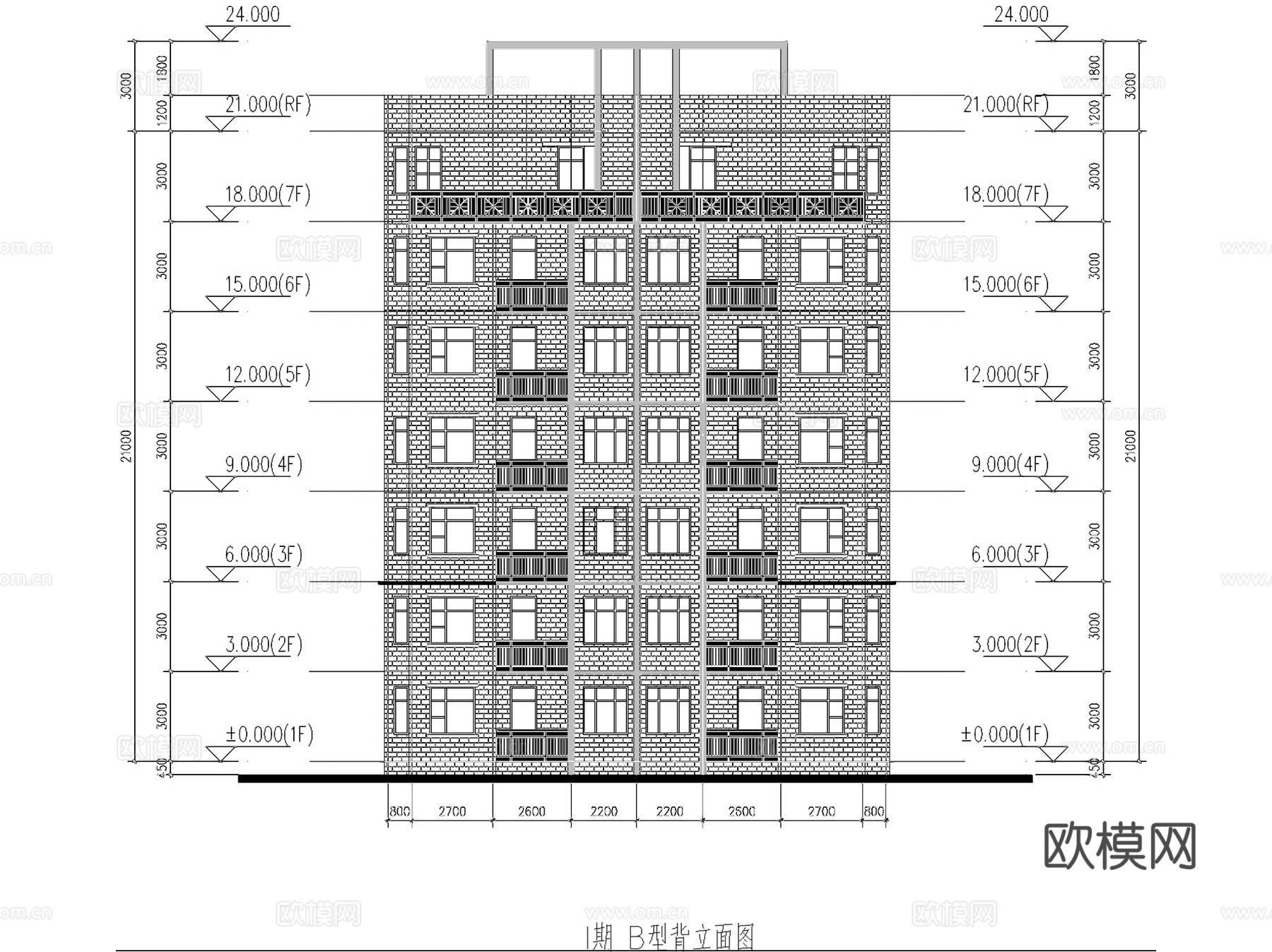多层住宅复式跃层居住建筑CAD施工图cad施工图