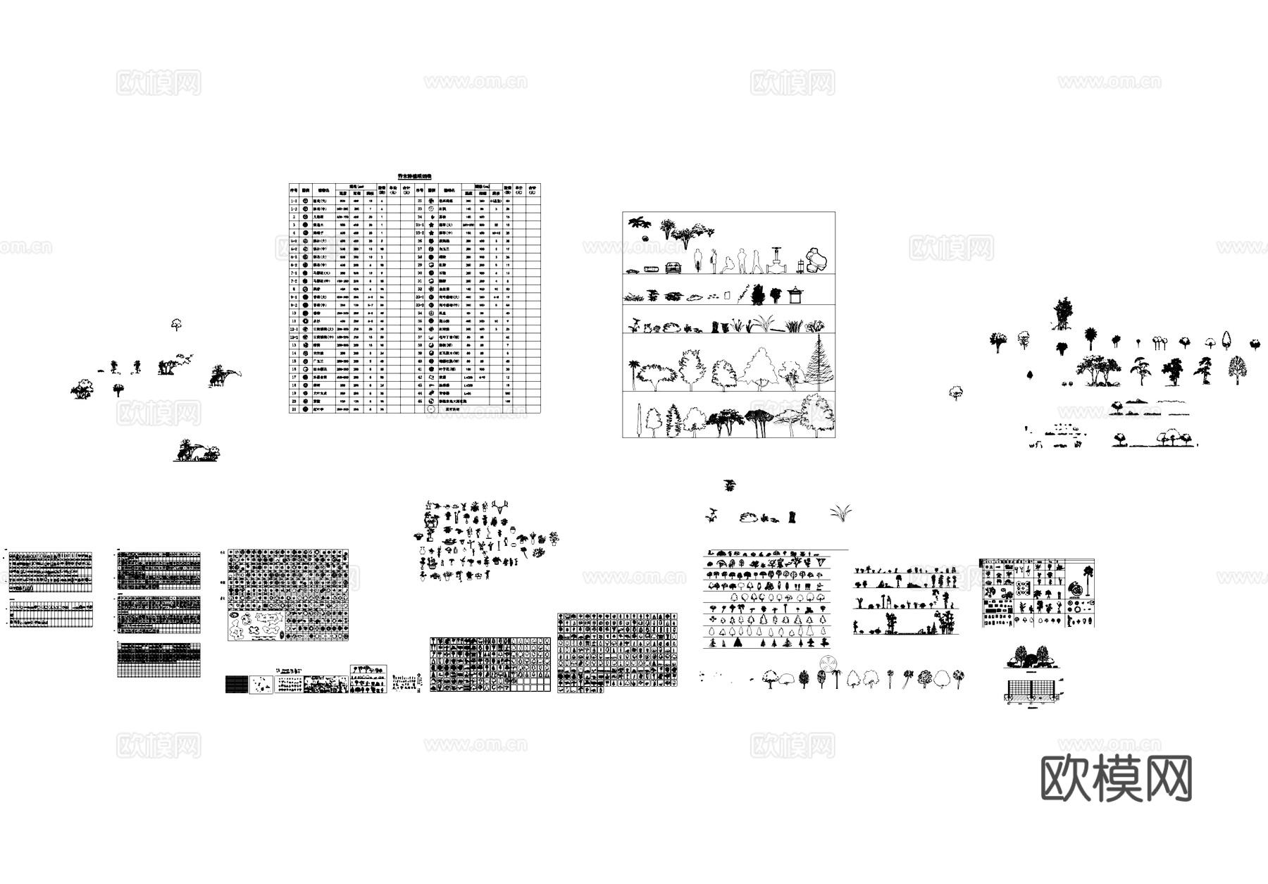 植物图例图块CAD图库cad施工图