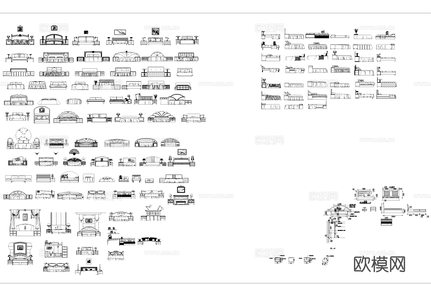 家具桌椅沙发床茶几卫浴电器装饰品门灯具植物综合图库cad施工图