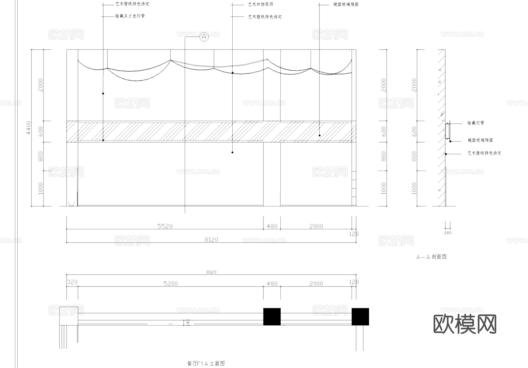 二层烧烤吧餐厅室内工装CAD施工图cad施工图