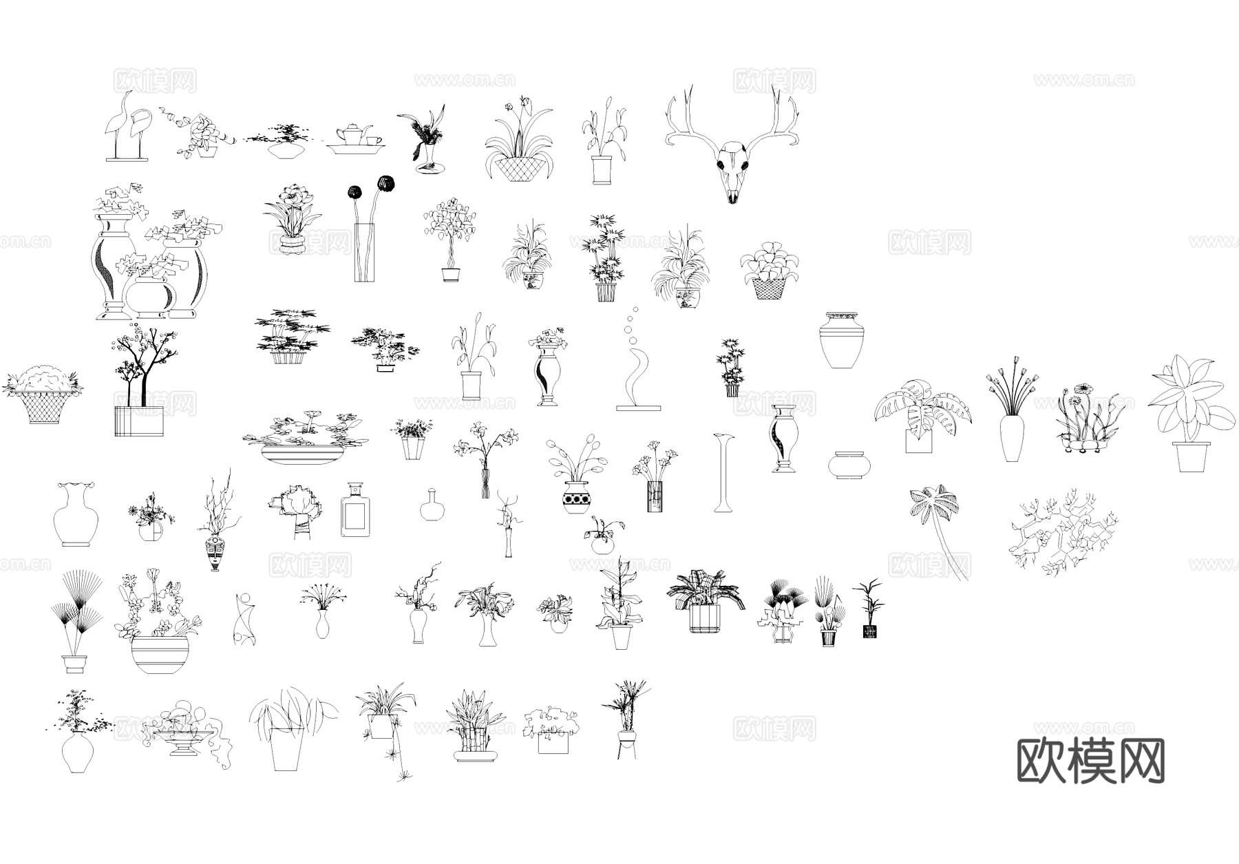 植物图例图块CAD图库cad施工图