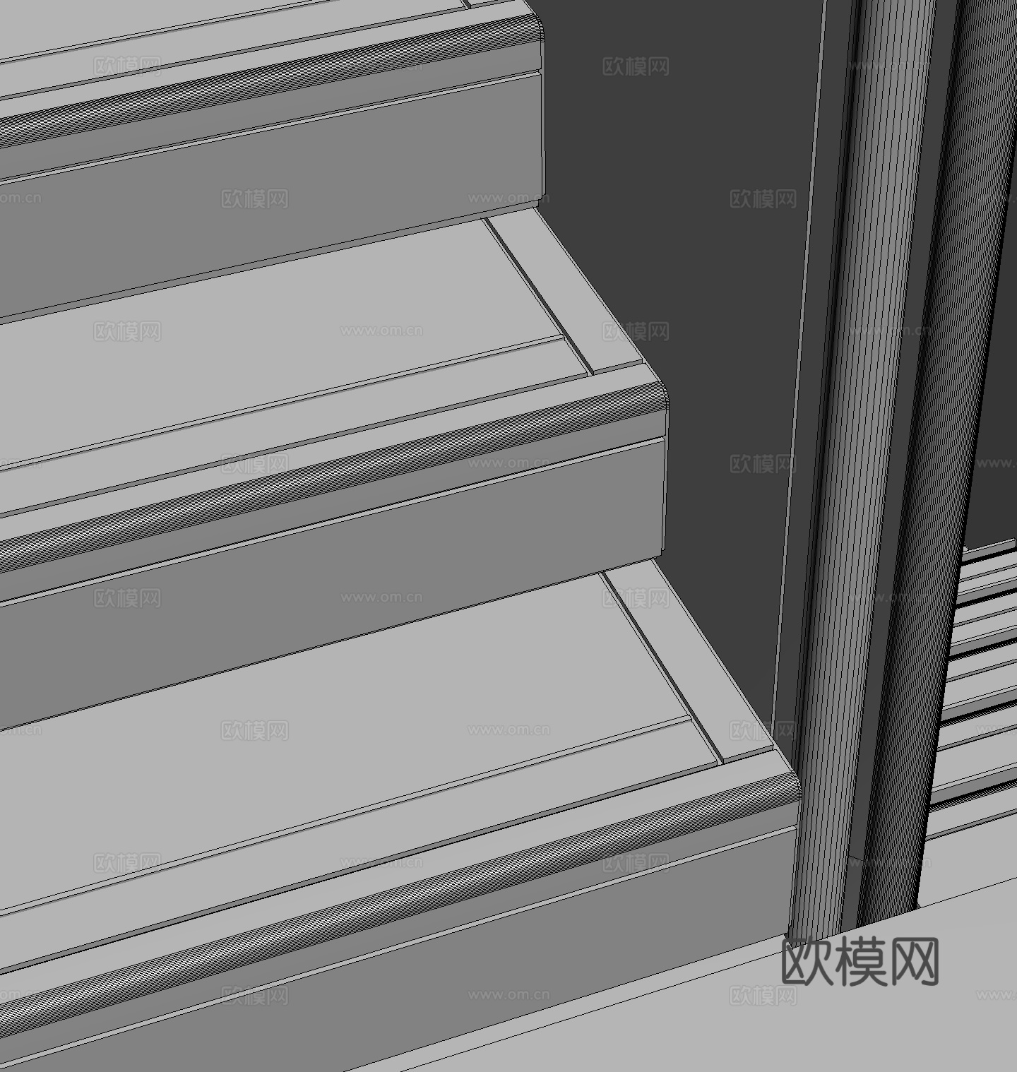 别墅楼梯大样图、楼梯踏步设计细节、复式楼梯间详图、楼梯斜吊顶cad施工图