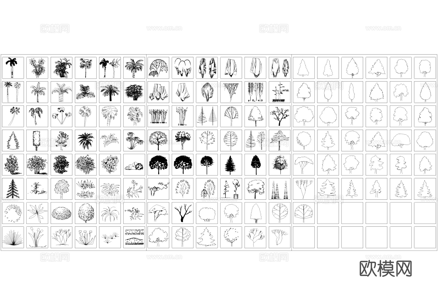 植物图例图块CAD图库cad施工图
