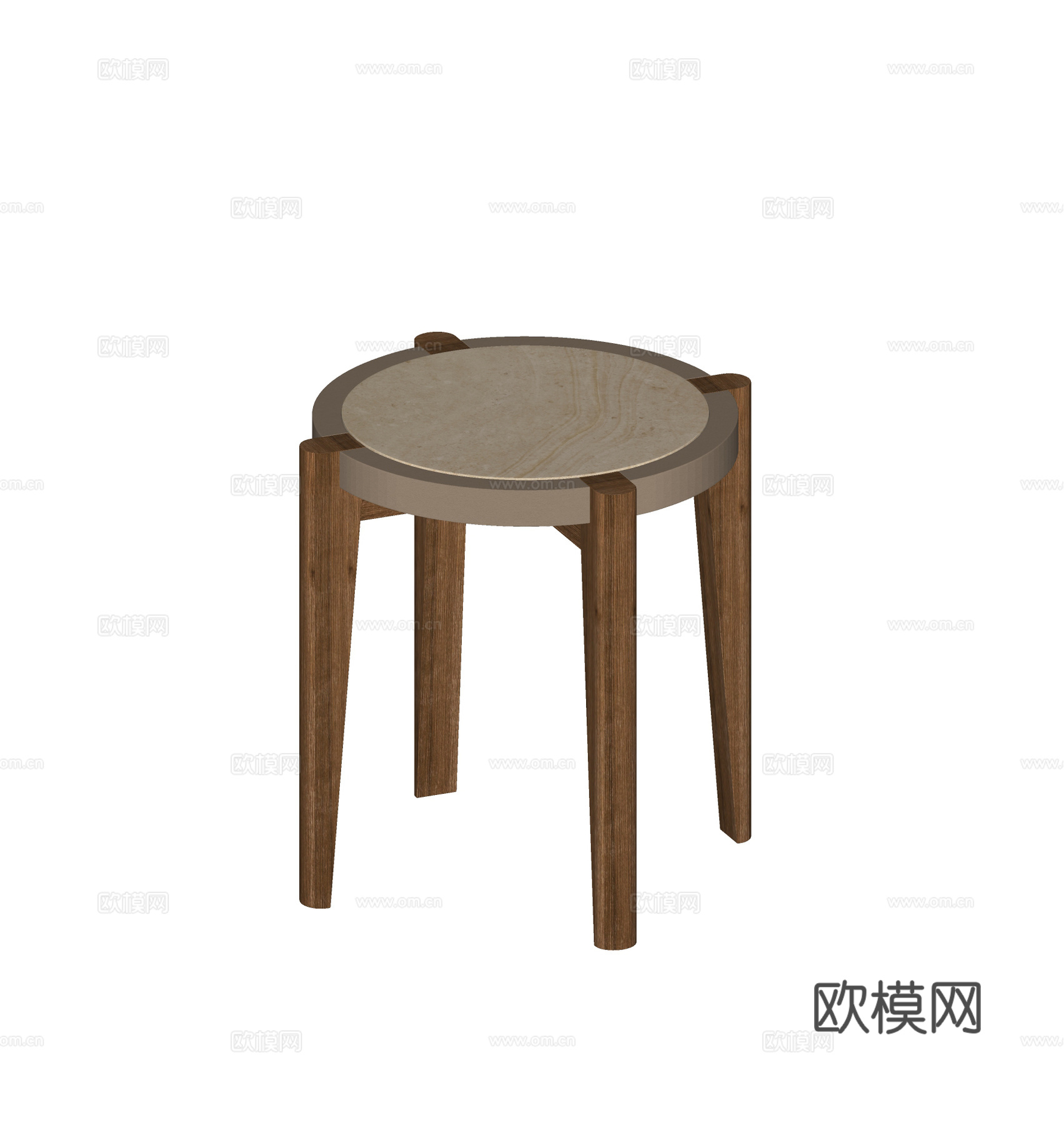 侘寂风圆几 边几 角几 几类 茶几 木质边几su模型