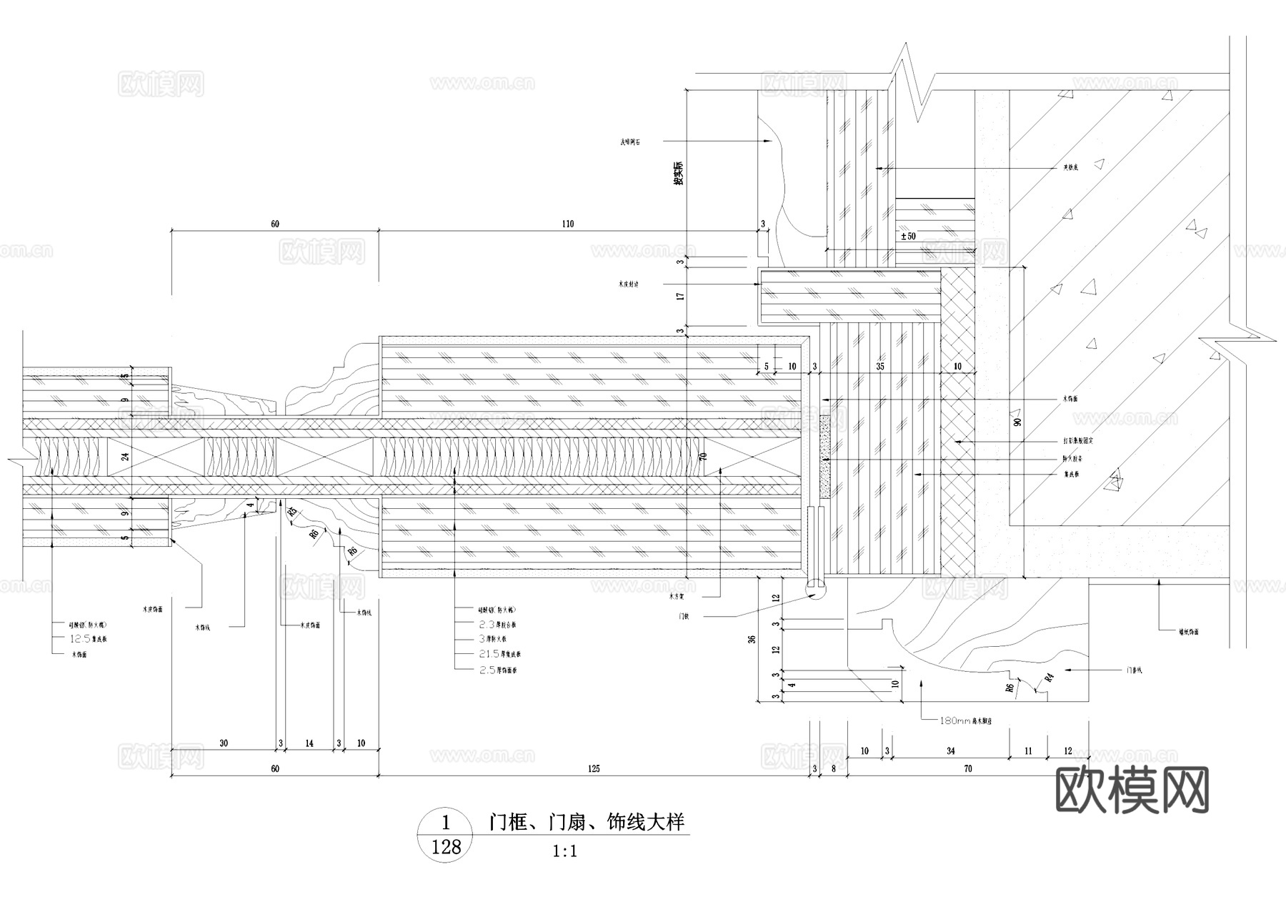 入户门节点大样详图cad施工图