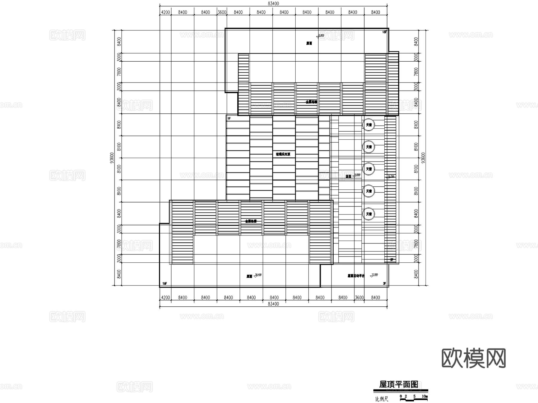 学研中心实验教学楼建筑平剖面CAD施工图cad施工图