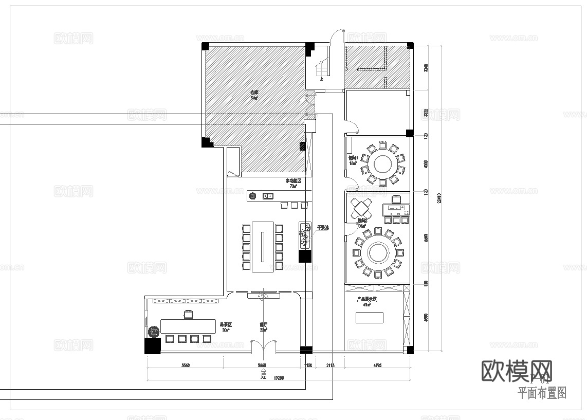 茶楼 茶馆  最新全套施工图合集cad施工图下载（渲染图1）