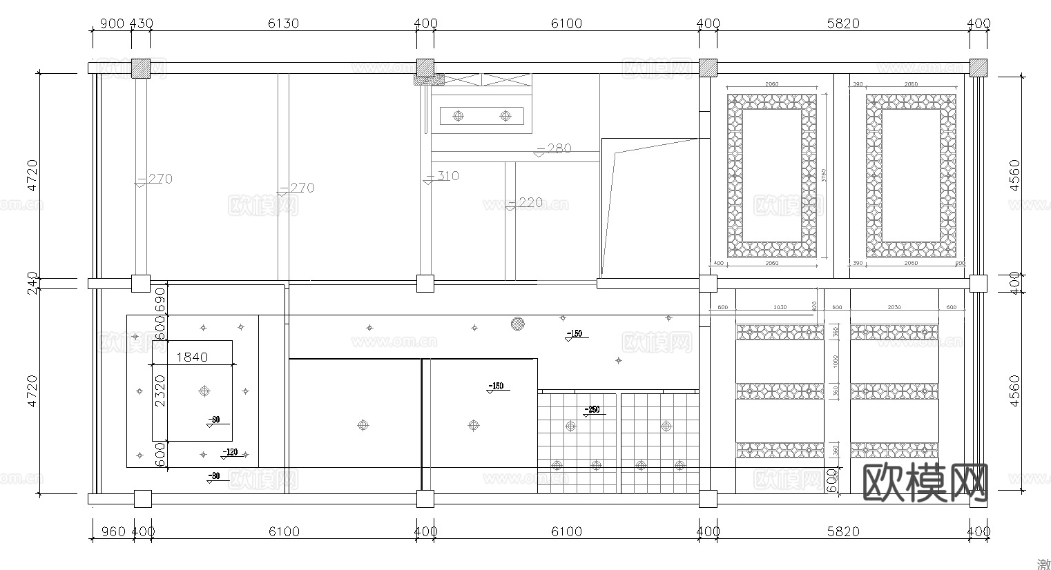 茶楼 茶馆  最新全套施工图合集cad施工图下载（渲染图5）