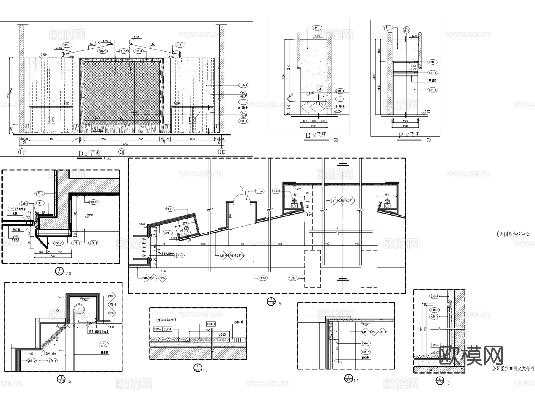 广东生态园林主题会议酒店二层室内工装CAD施工图集cad施工图
