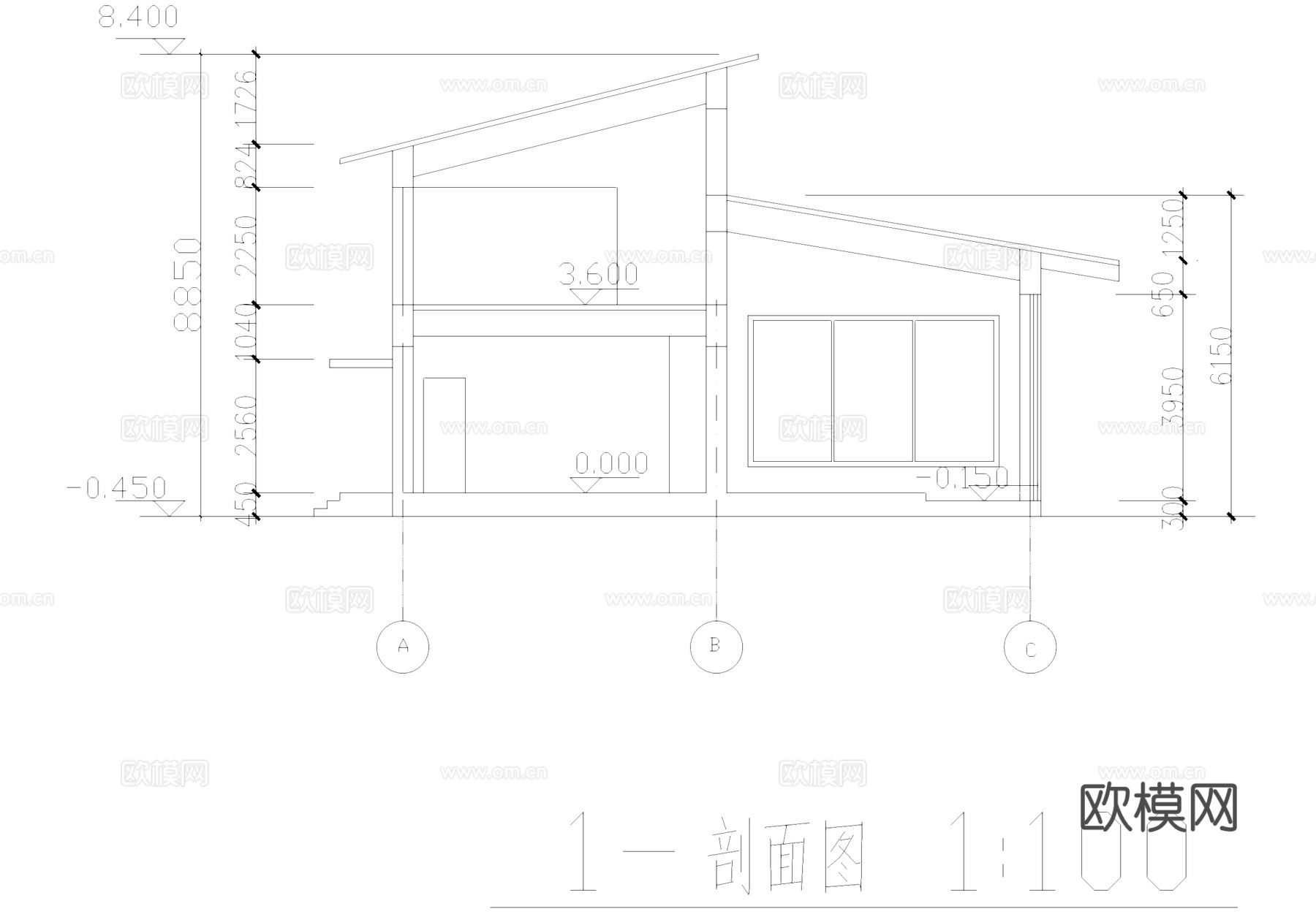 二层咖啡馆建筑CAD施工图cad施工图