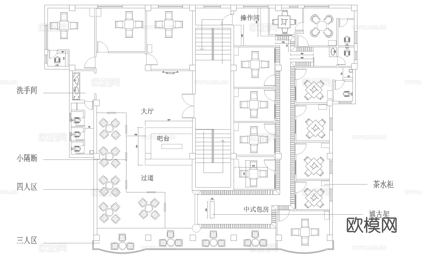 茶楼 茶馆  最新全套施工图合集cad施工图