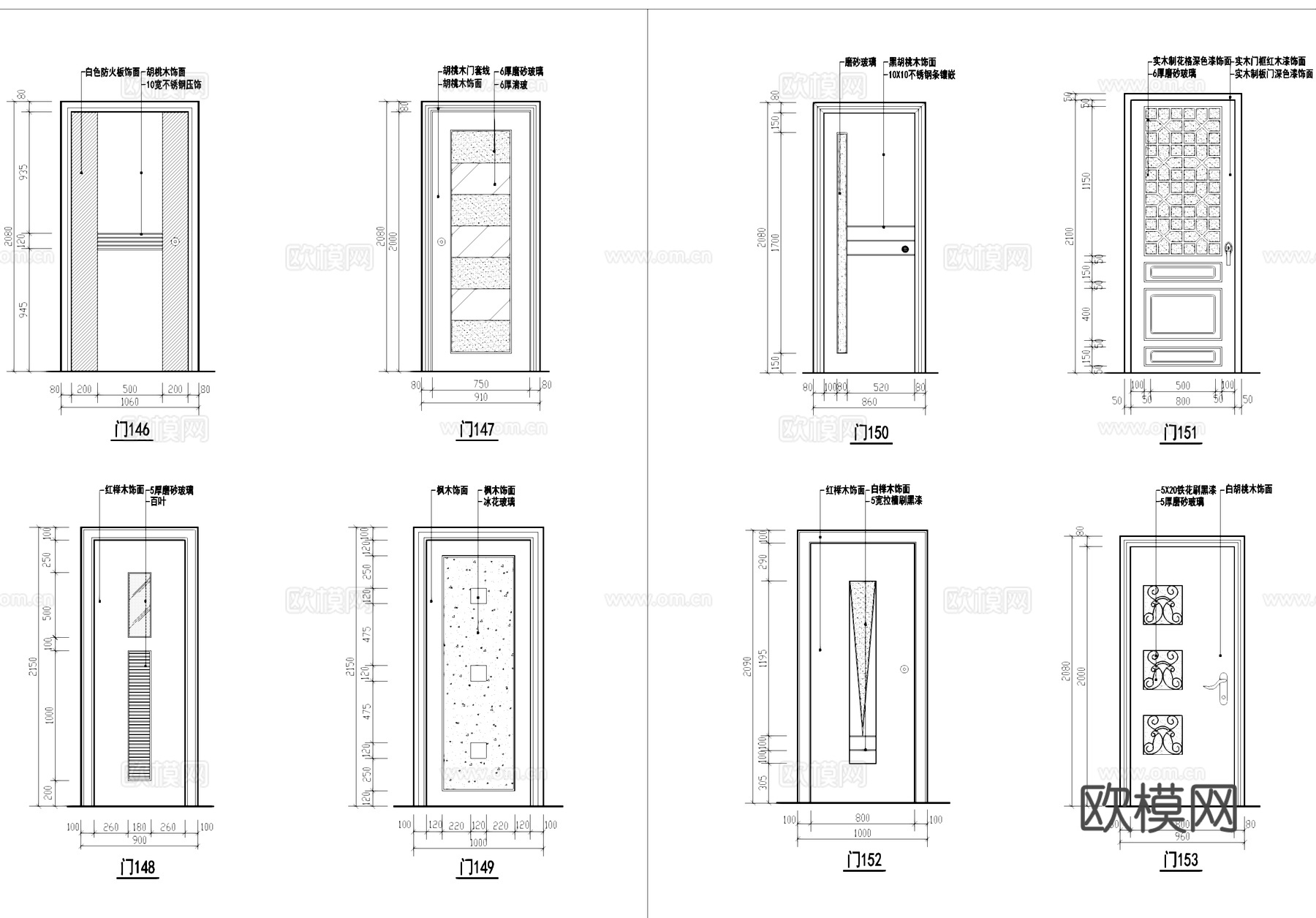门节点大样详图CAD施工图cad施工图