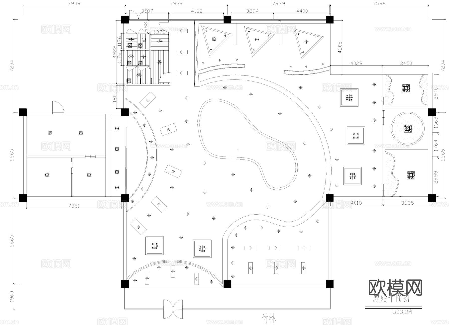 咖啡厅室内工装CAD施工图cad施工图