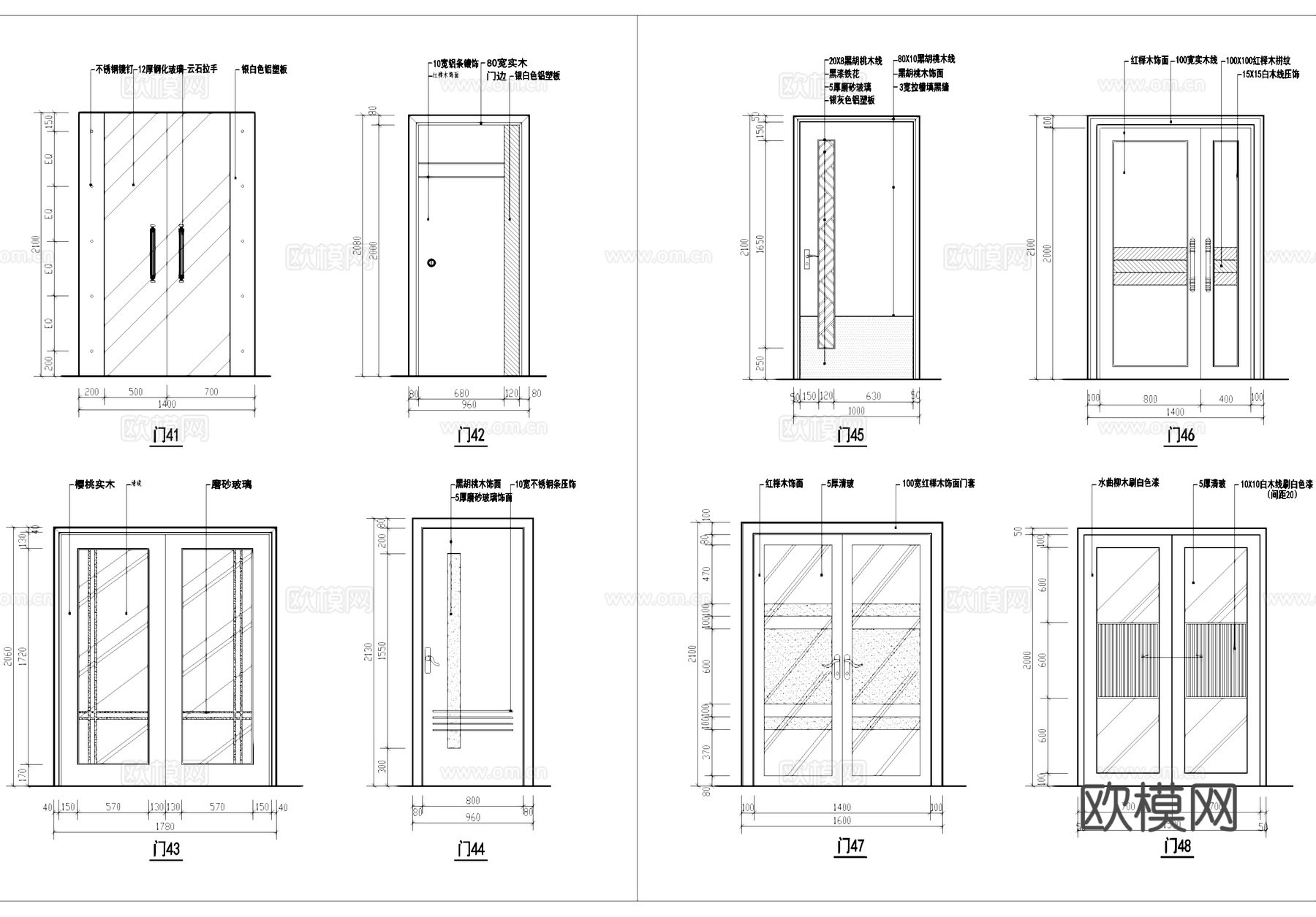 门节点大样详图CAD施工图cad施工图