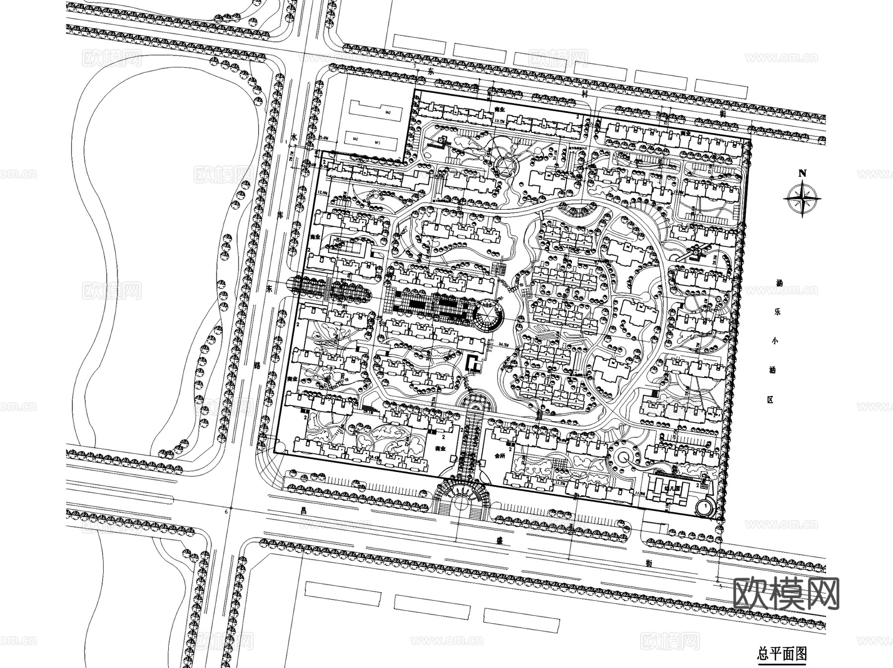 潍坊南王村小区规划建筑户型平面图CAD施工图cad施工图