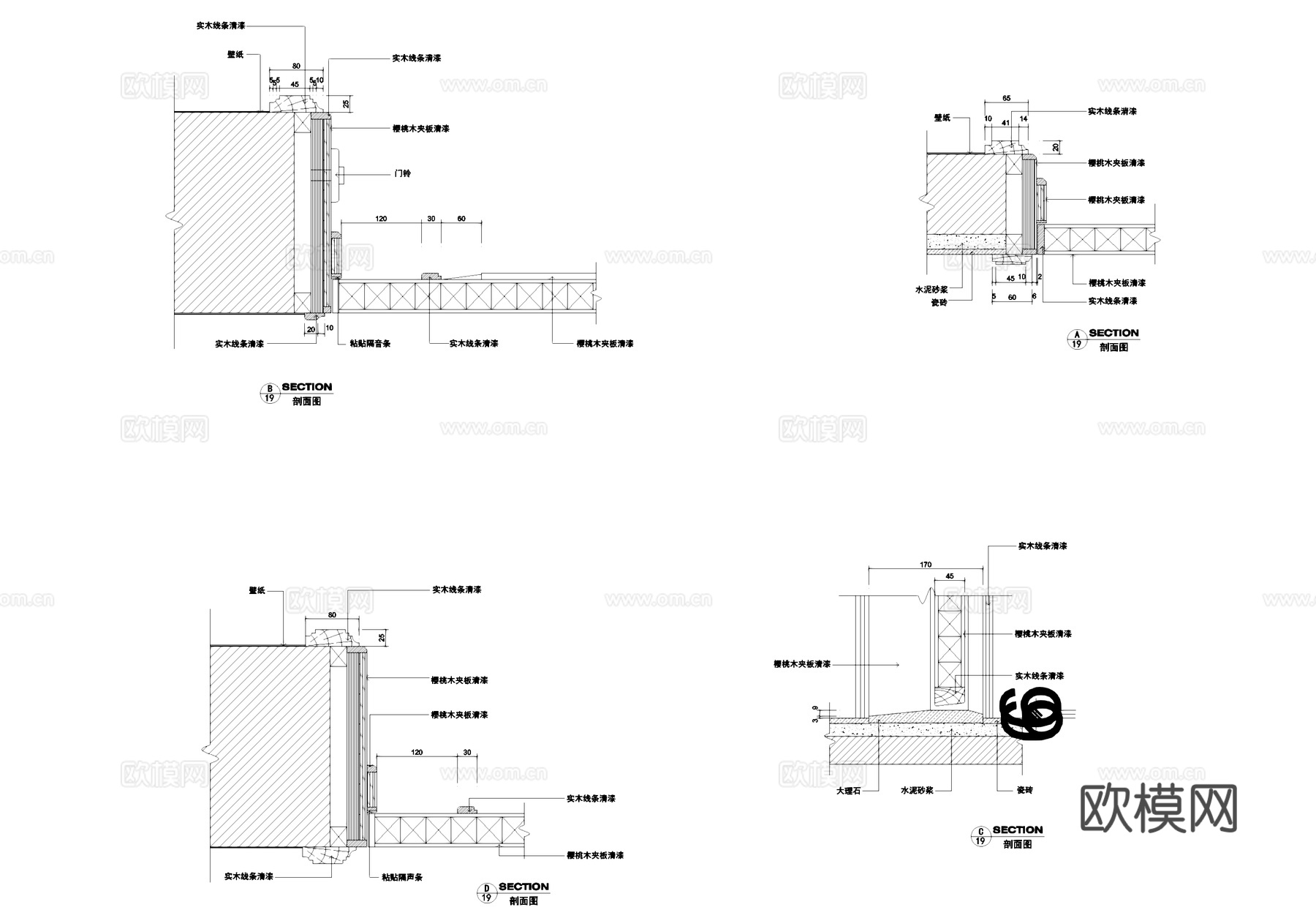 宾馆标准间客房室内装饰CAD施工图整套cad施工图