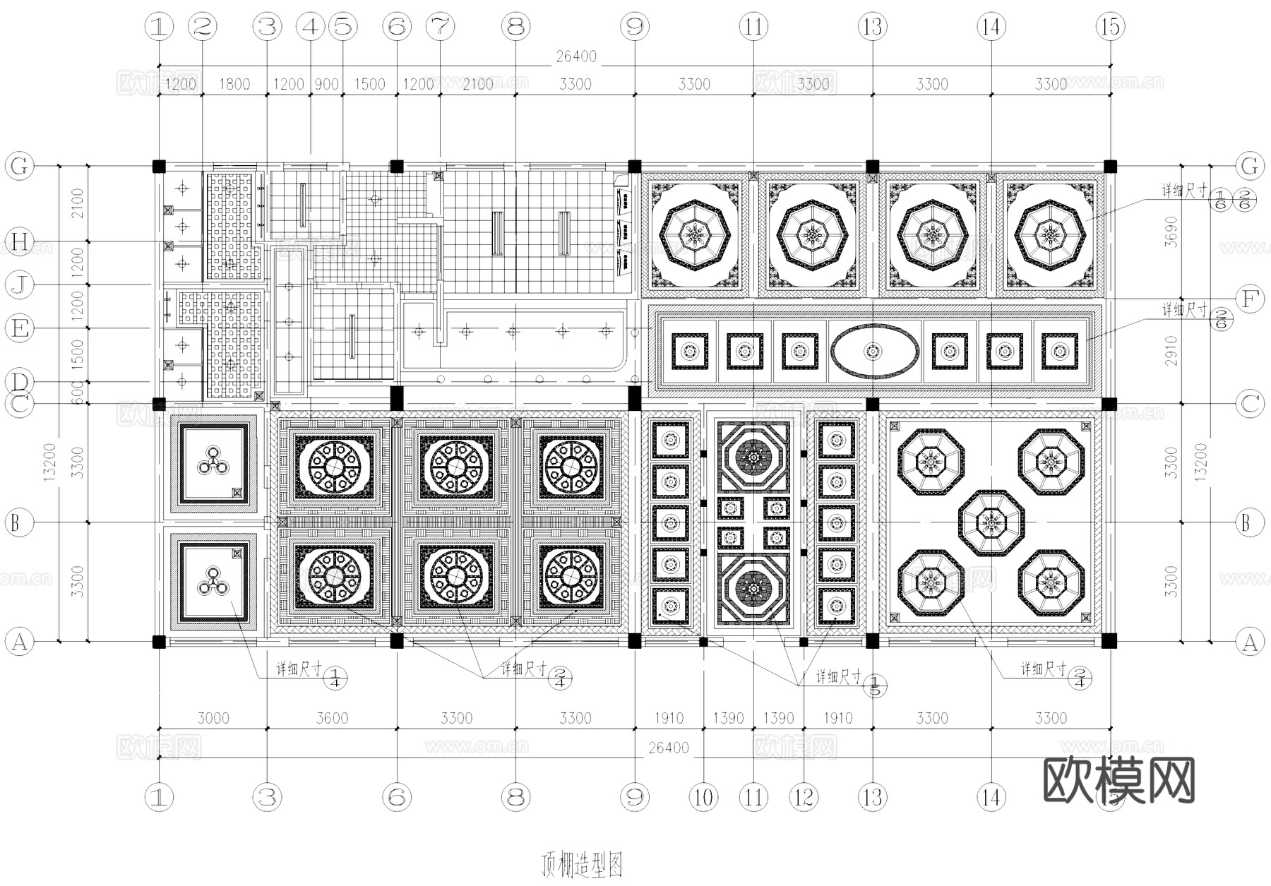 藏式风格咖啡厅室内工装CAD施工图cad施工图