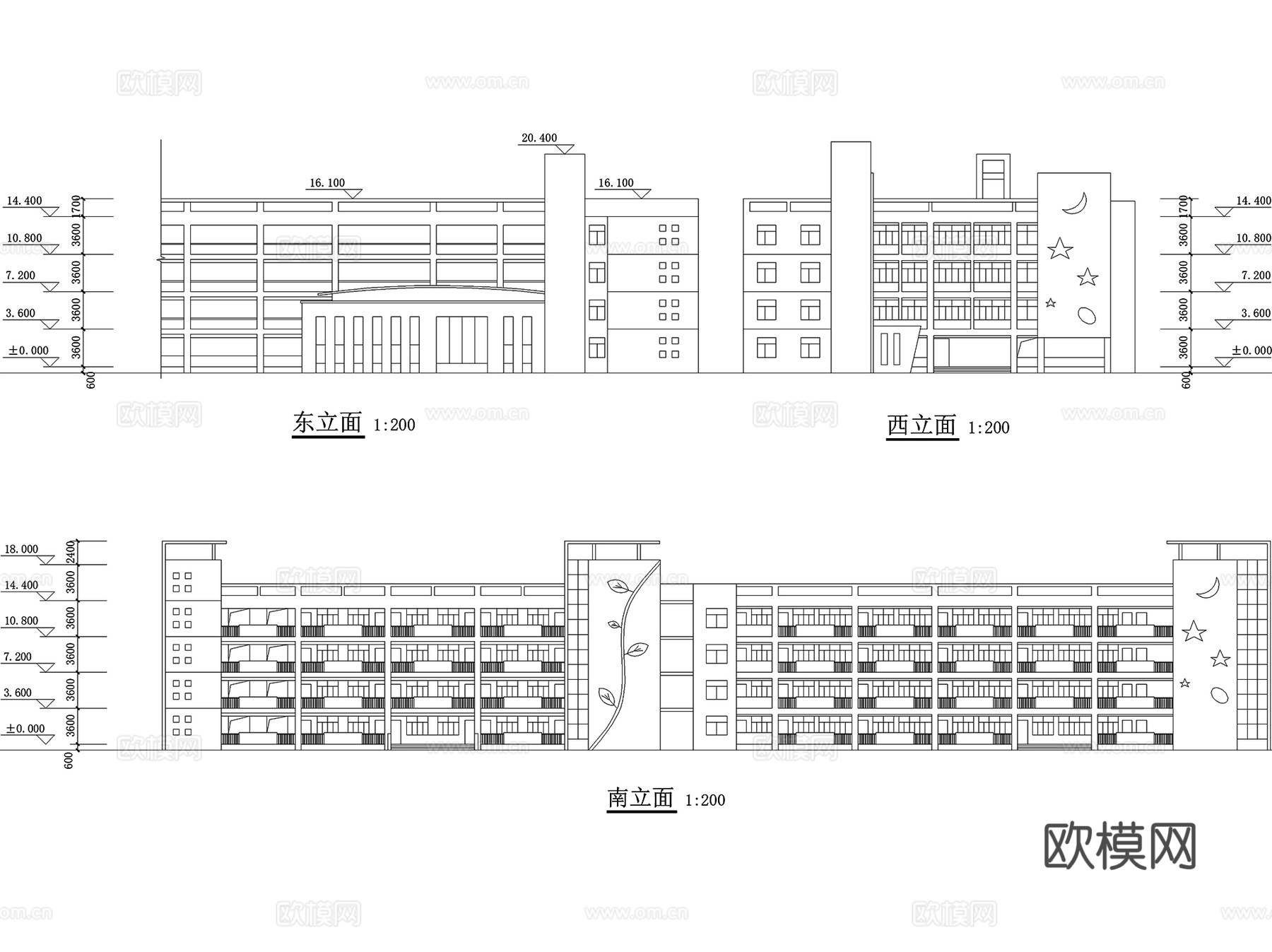 赣榆新城小学建筑CAD施工图cad施工图