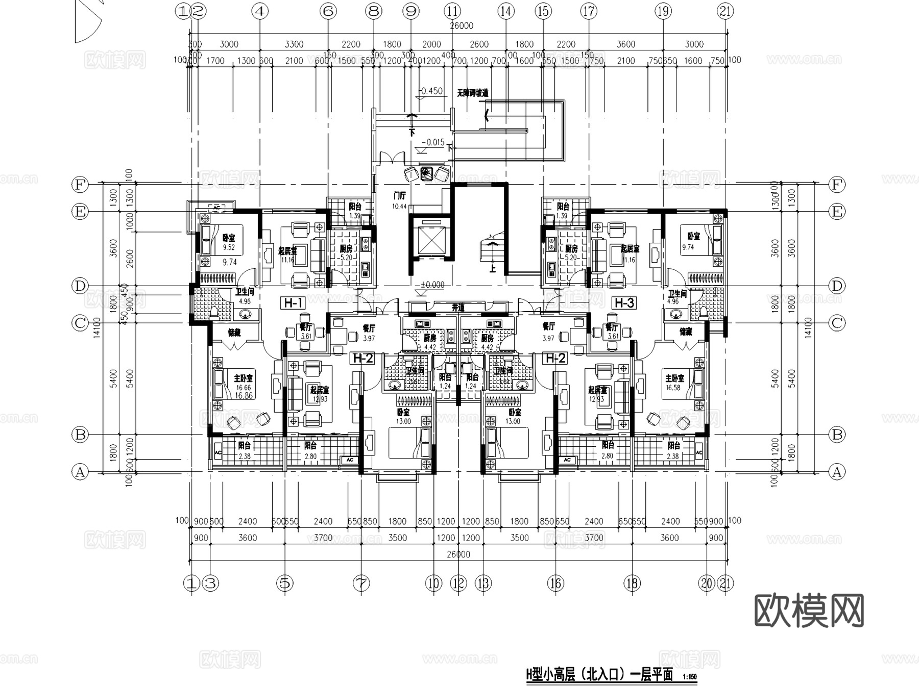 兴隆百果度假庄园小高层建筑CAD施工图+SU模型cad施工图