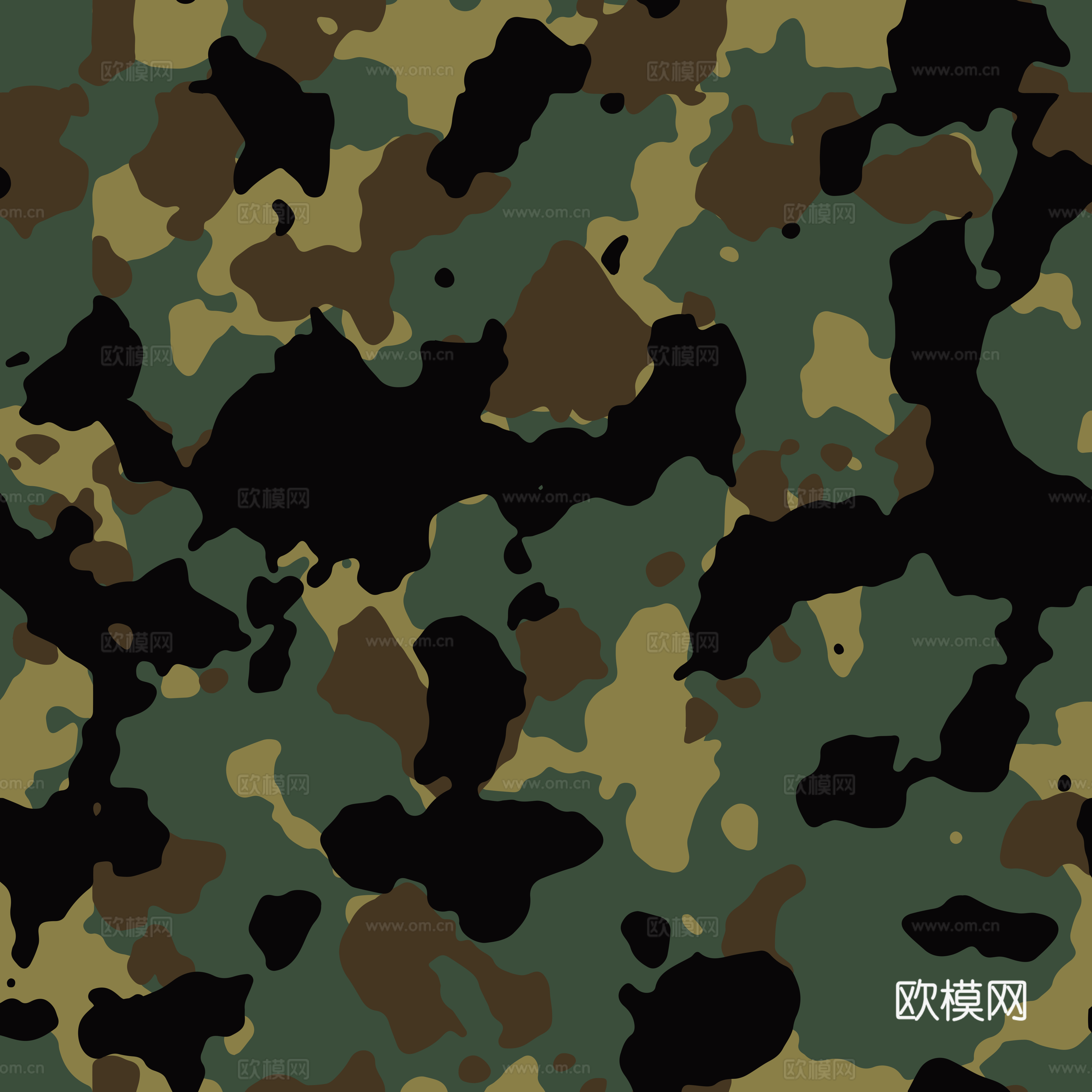 海陆空军绿迷彩服花纹图案4