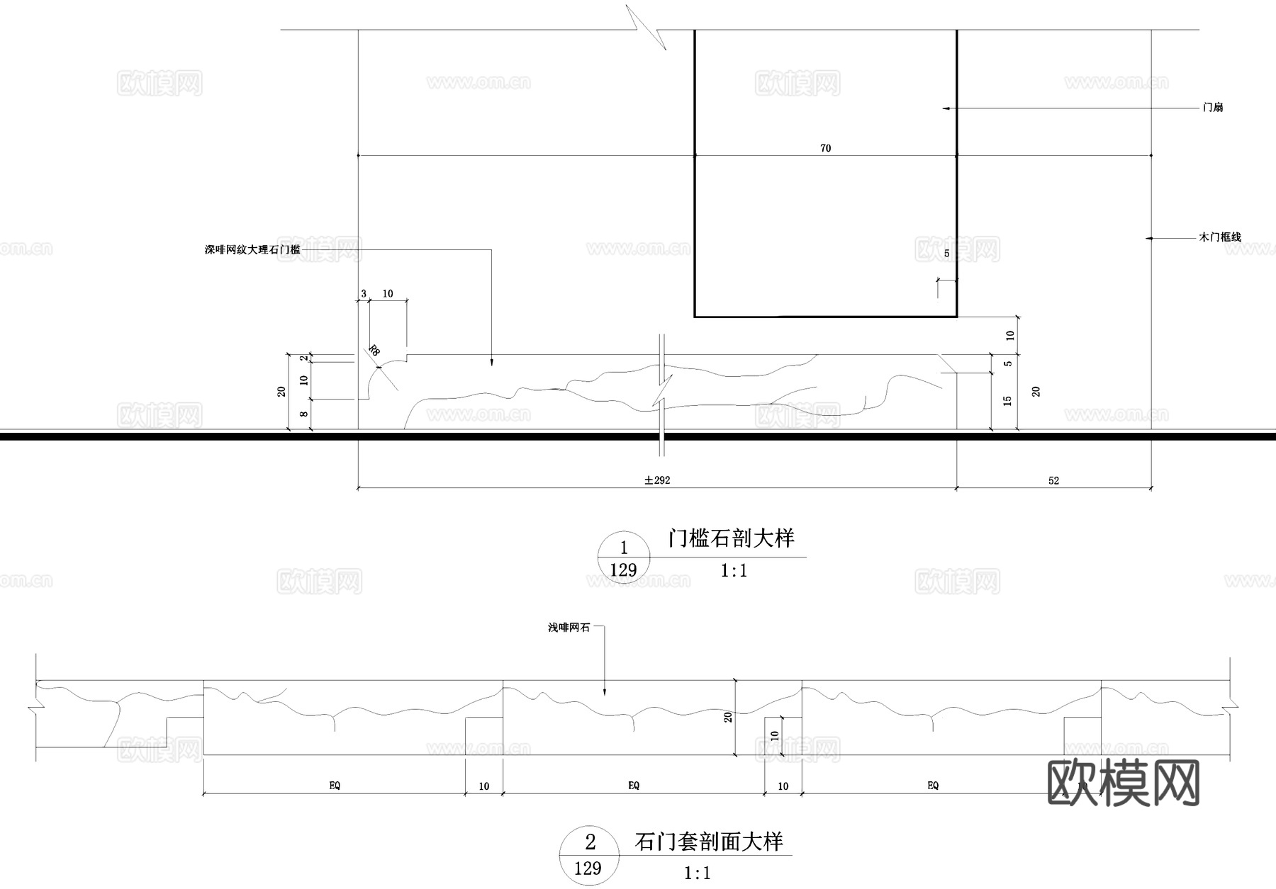 入户门节点大样详图cad施工图