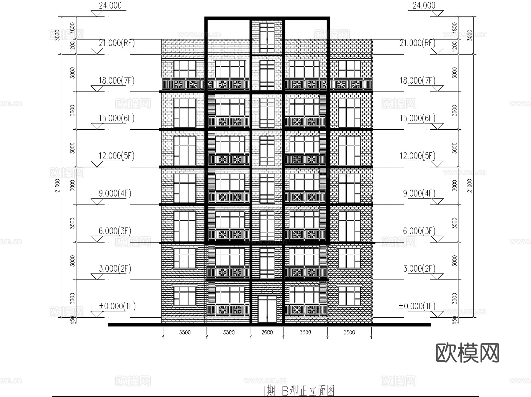 多层住宅复式跃层居住建筑CAD施工图cad施工图