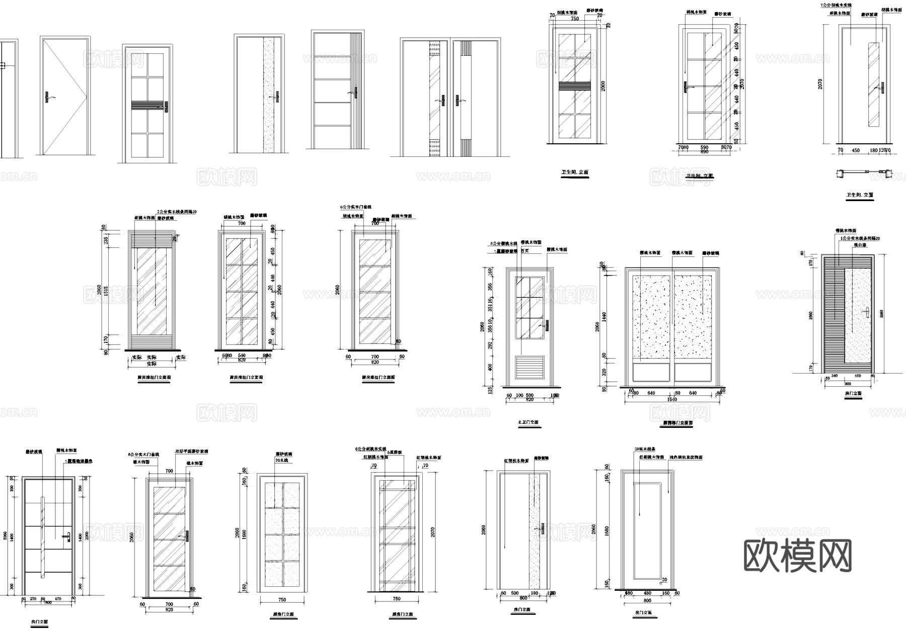 门立面节点大样图库cad施工图