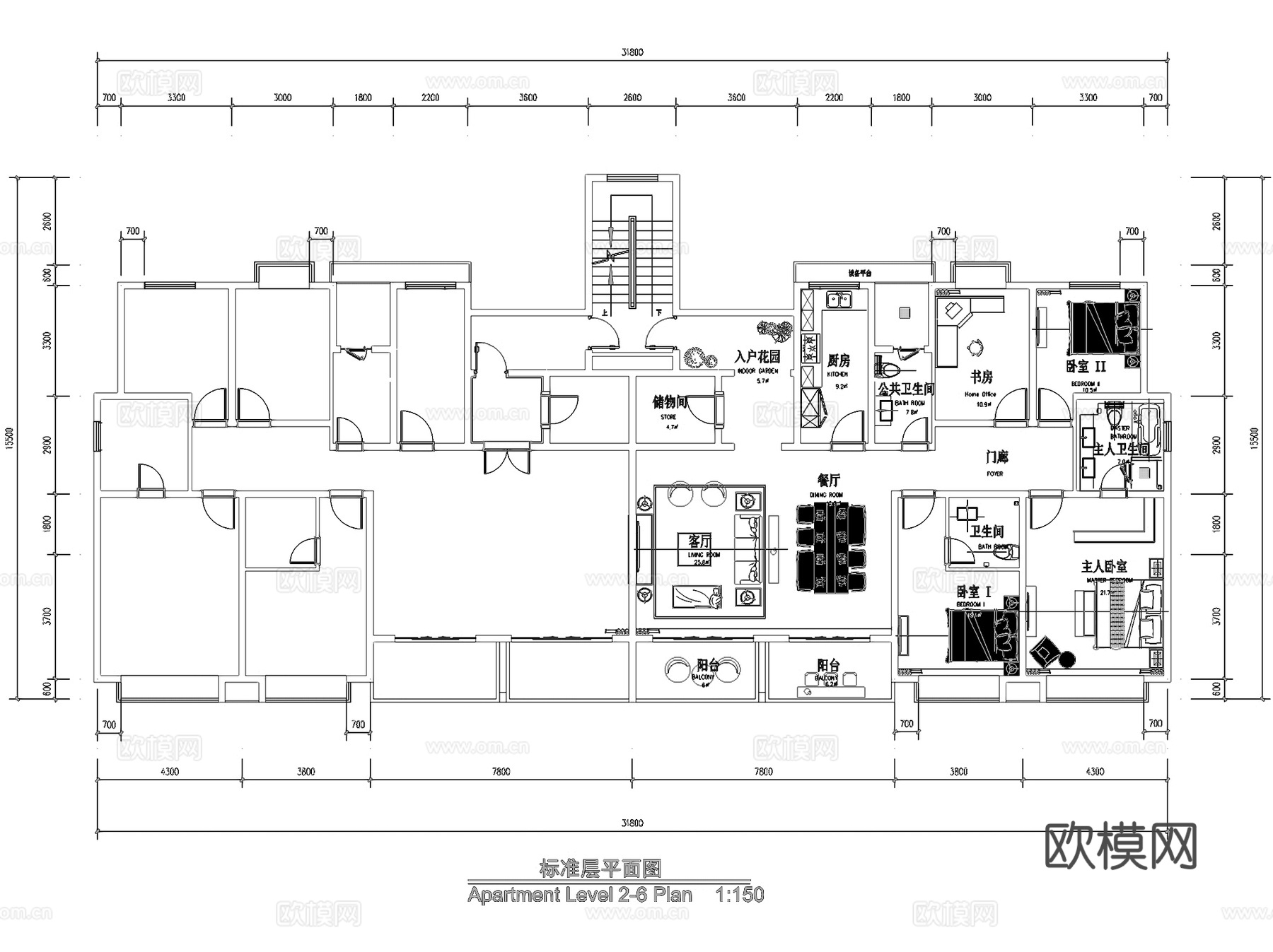 居住小区规划住宅楼建筑CAD施工图+SU模型cad施工图
