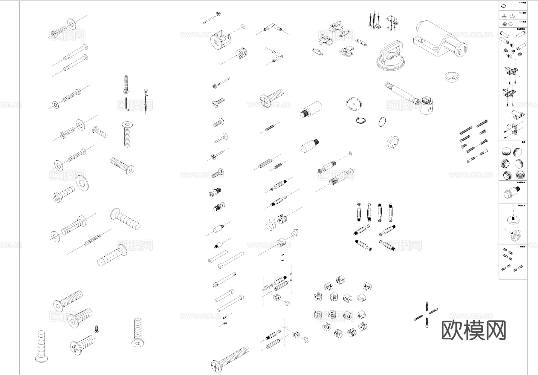 五金配件安装图块图库CAD施工图cad施工图
