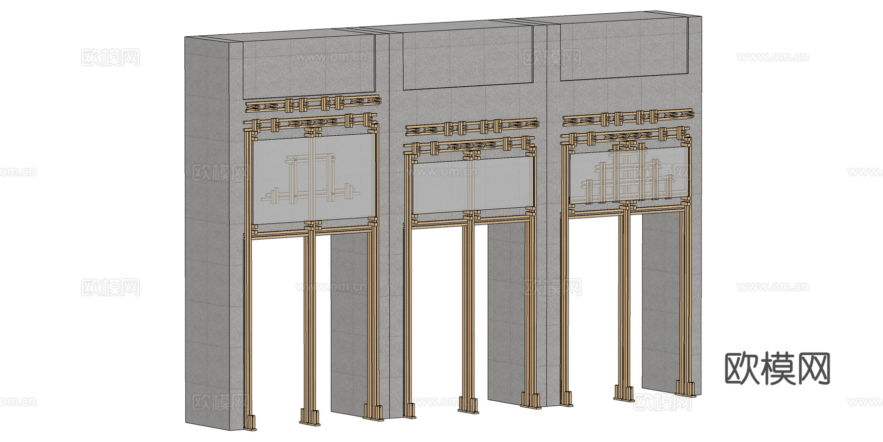 门面门头su模型