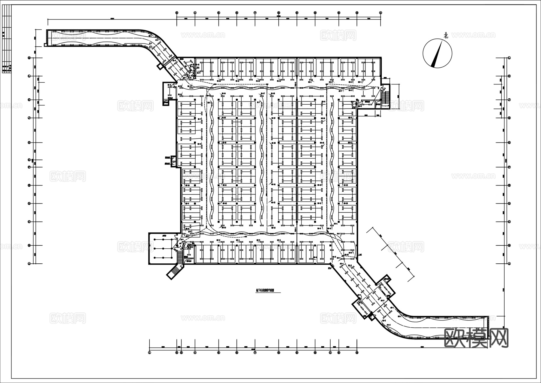 地下车库智能停车场cad平面图cad施工图