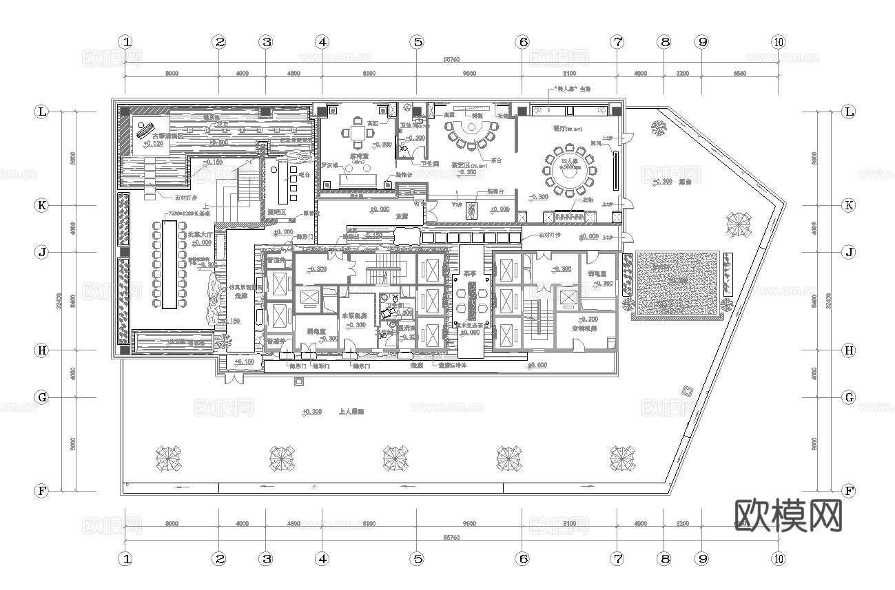 茶楼 茶馆  最新全套施工图合集cad施工图