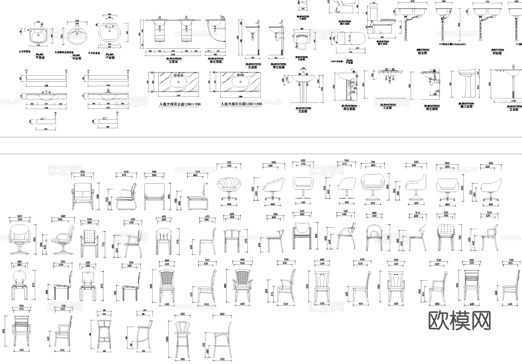 综合家具构件装饰工装CAD图块图库cad施工图